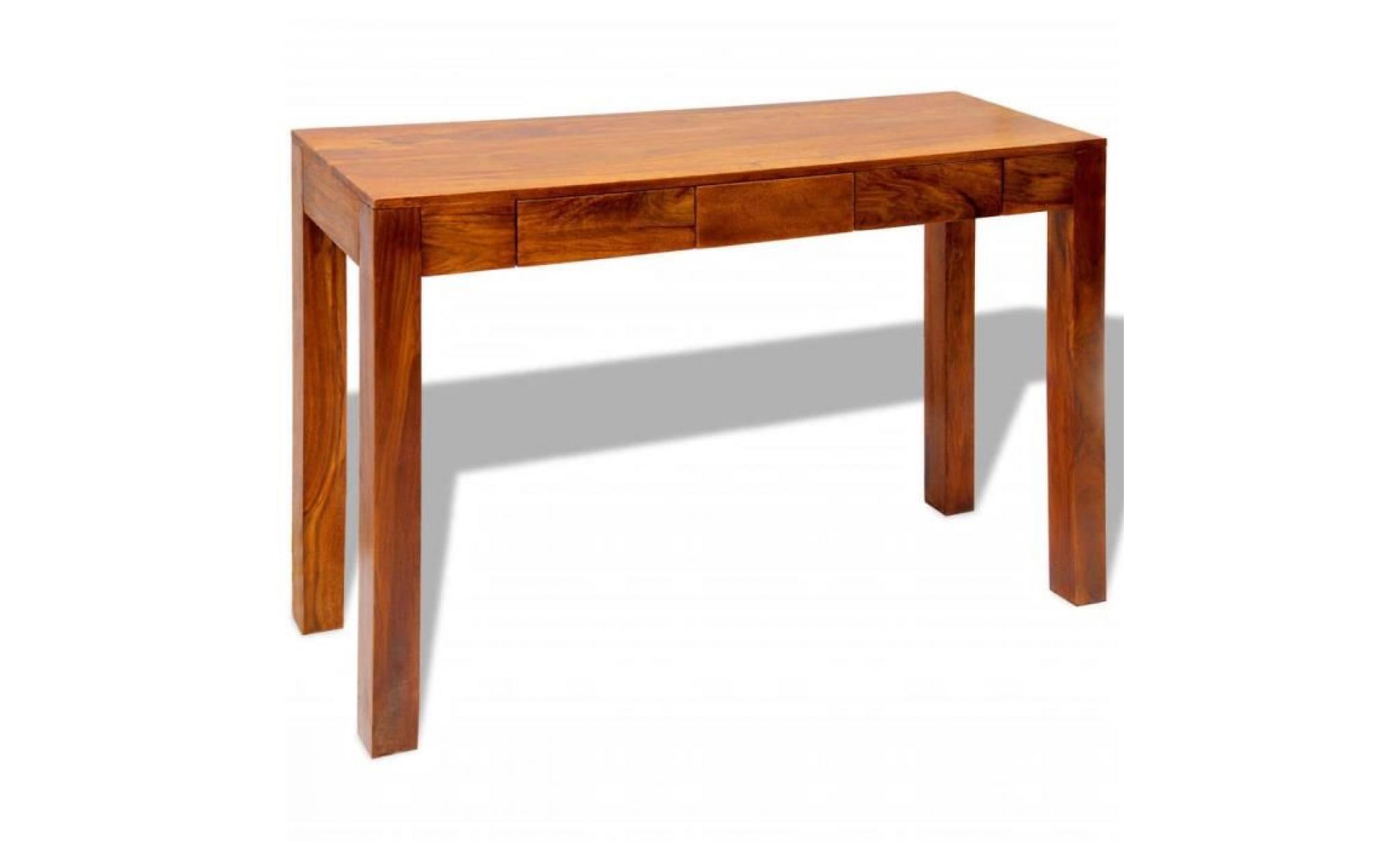 table console avec 3 tiroirs 80 cm bois massif de sesham pas cher