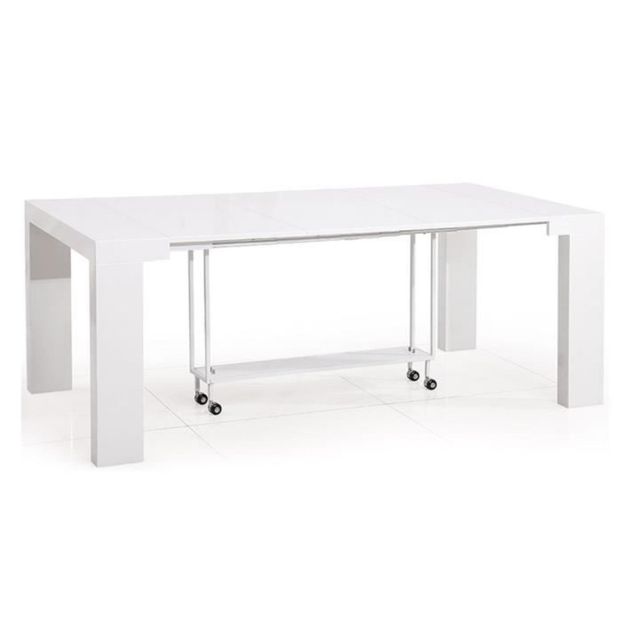 Table console blanche / Bois MDF laqué Lamancha pas cher