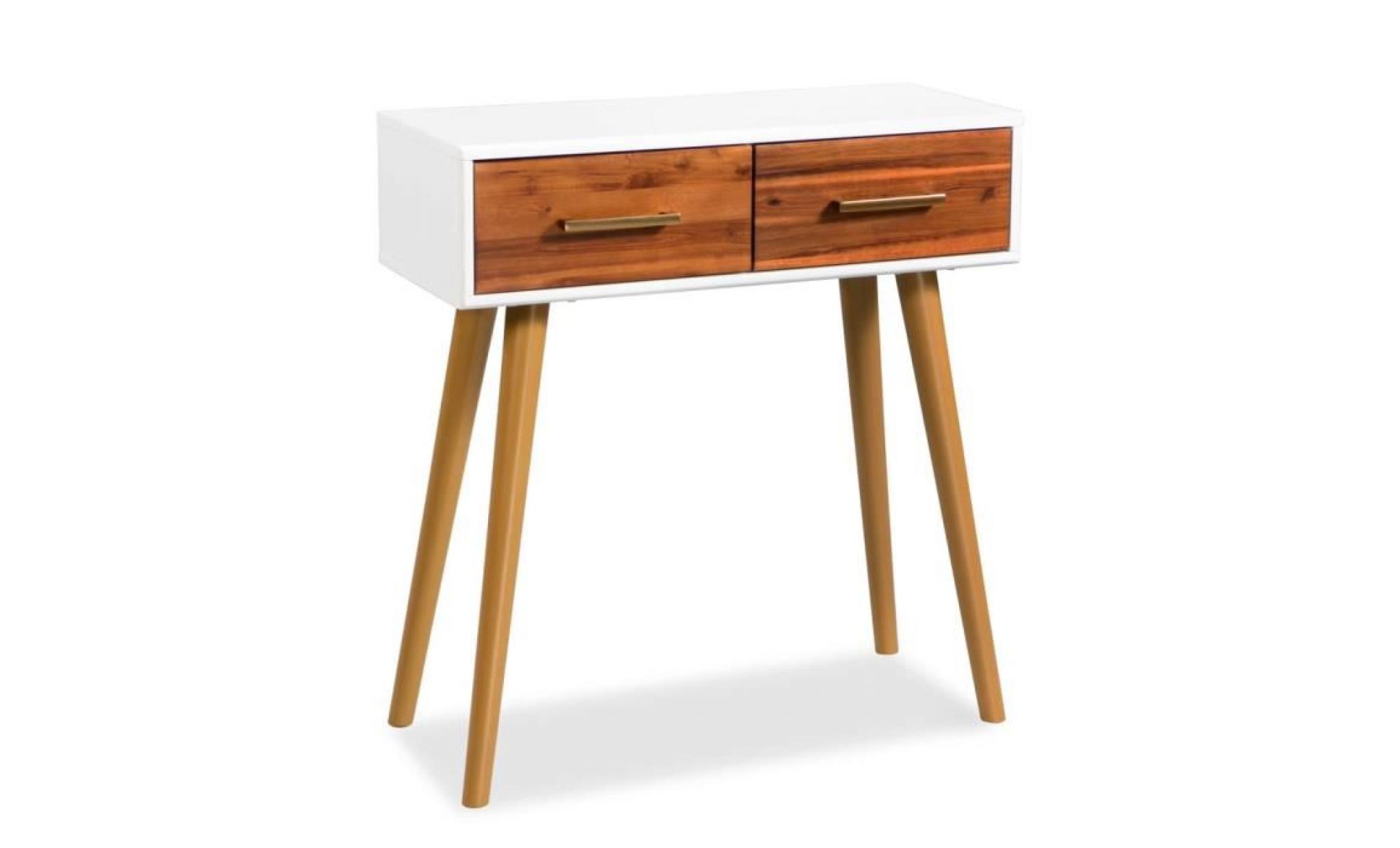 table console bois d'acacia massif 70 x 30 x 75 cm