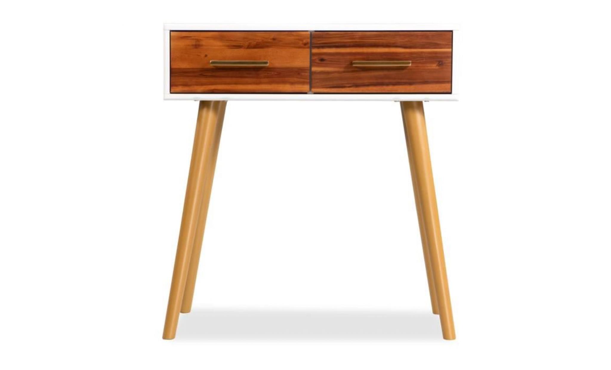 table console bois d'acacia massif 70 x 30 x 75 cm pas cher