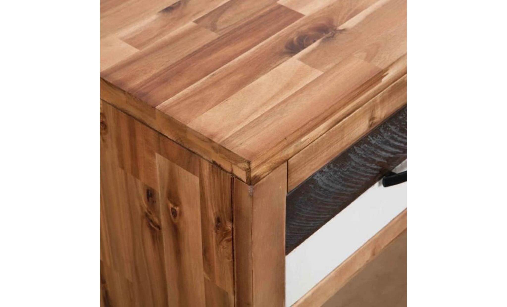 table console bois d'acacia massif 86 x 30 x 75 cm pas cher