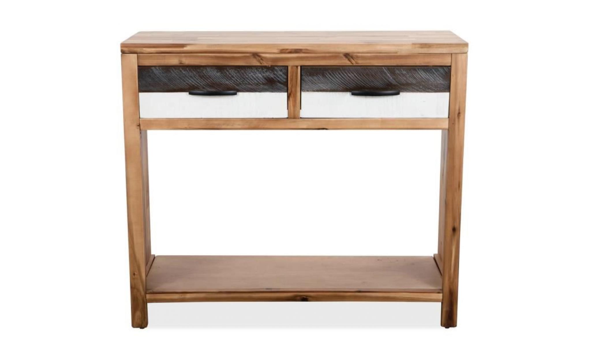 table console bois d'acacia massif 86 x 30 x 75 cm pas cher