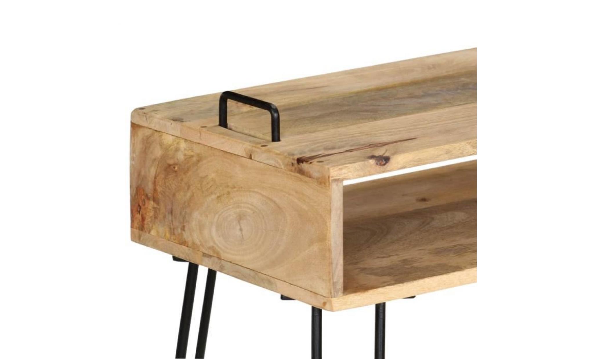 table console bois de manguier massif 115 x 35 x 76 cm pas cher