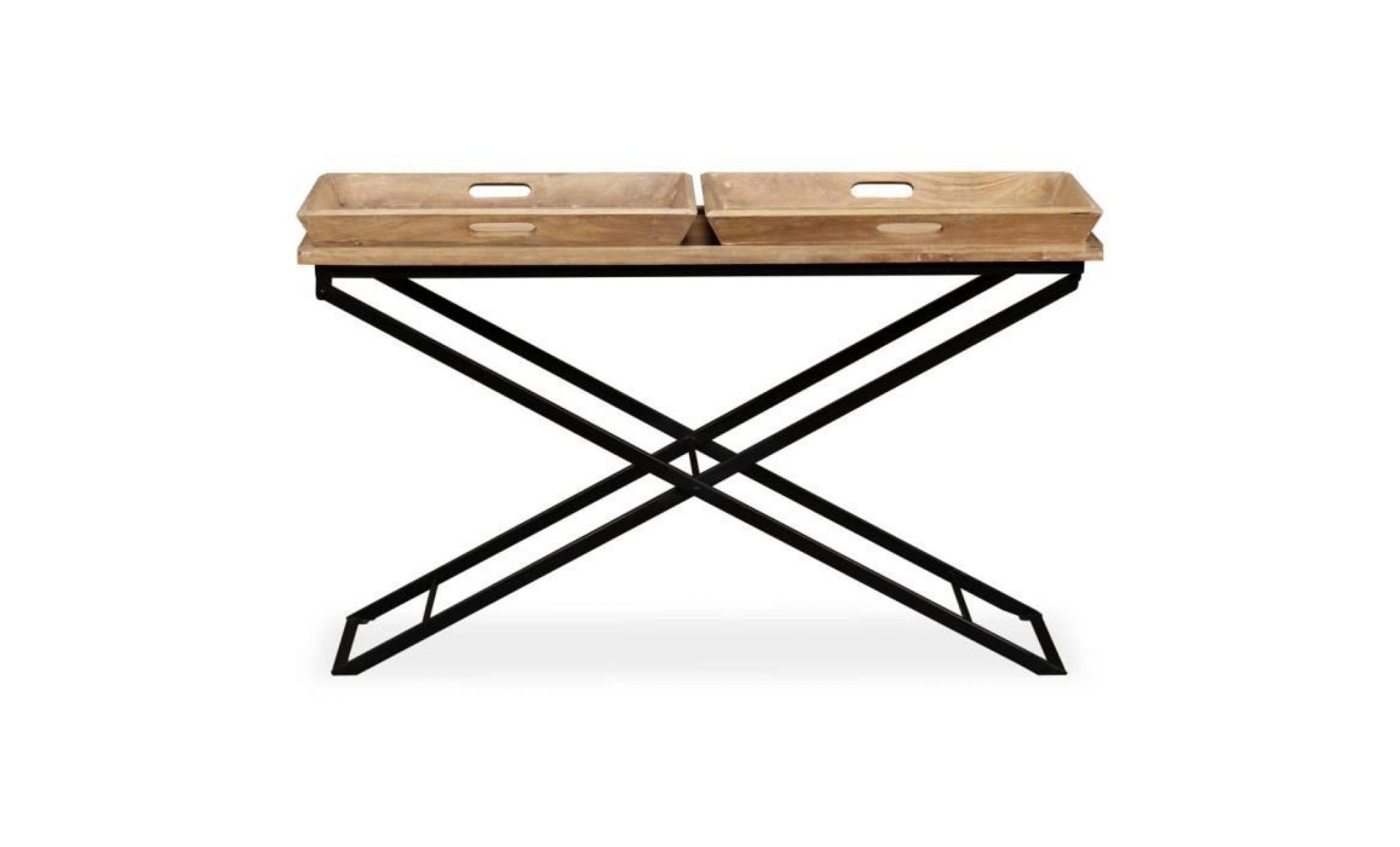 table console bois de manguier massif 130 x 40 x 80 cm pas cher