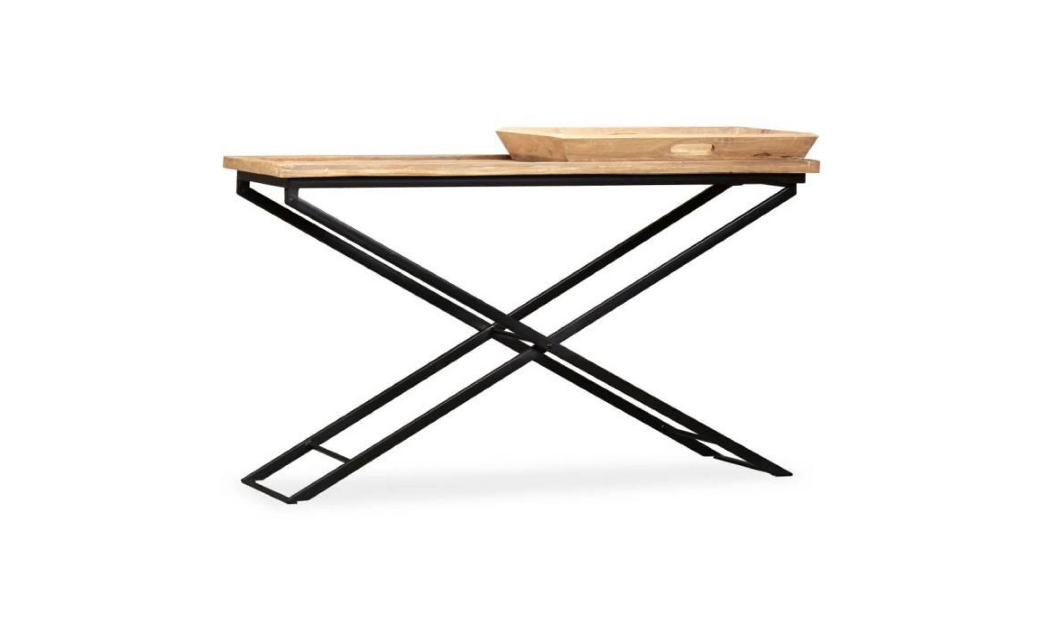 table console bois de manguier massif 130 x 40 x 80 cm pas cher