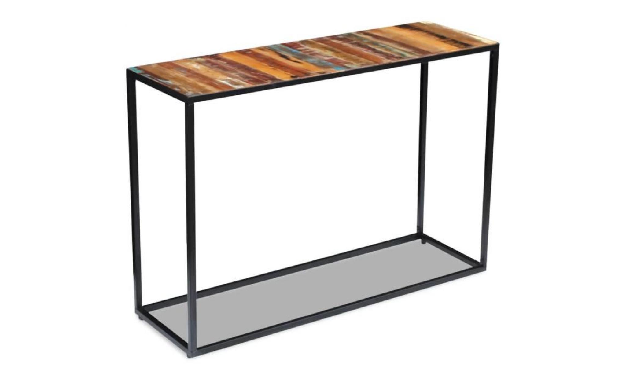 table console bois de récupération massif 110 x 35 x 76 cm