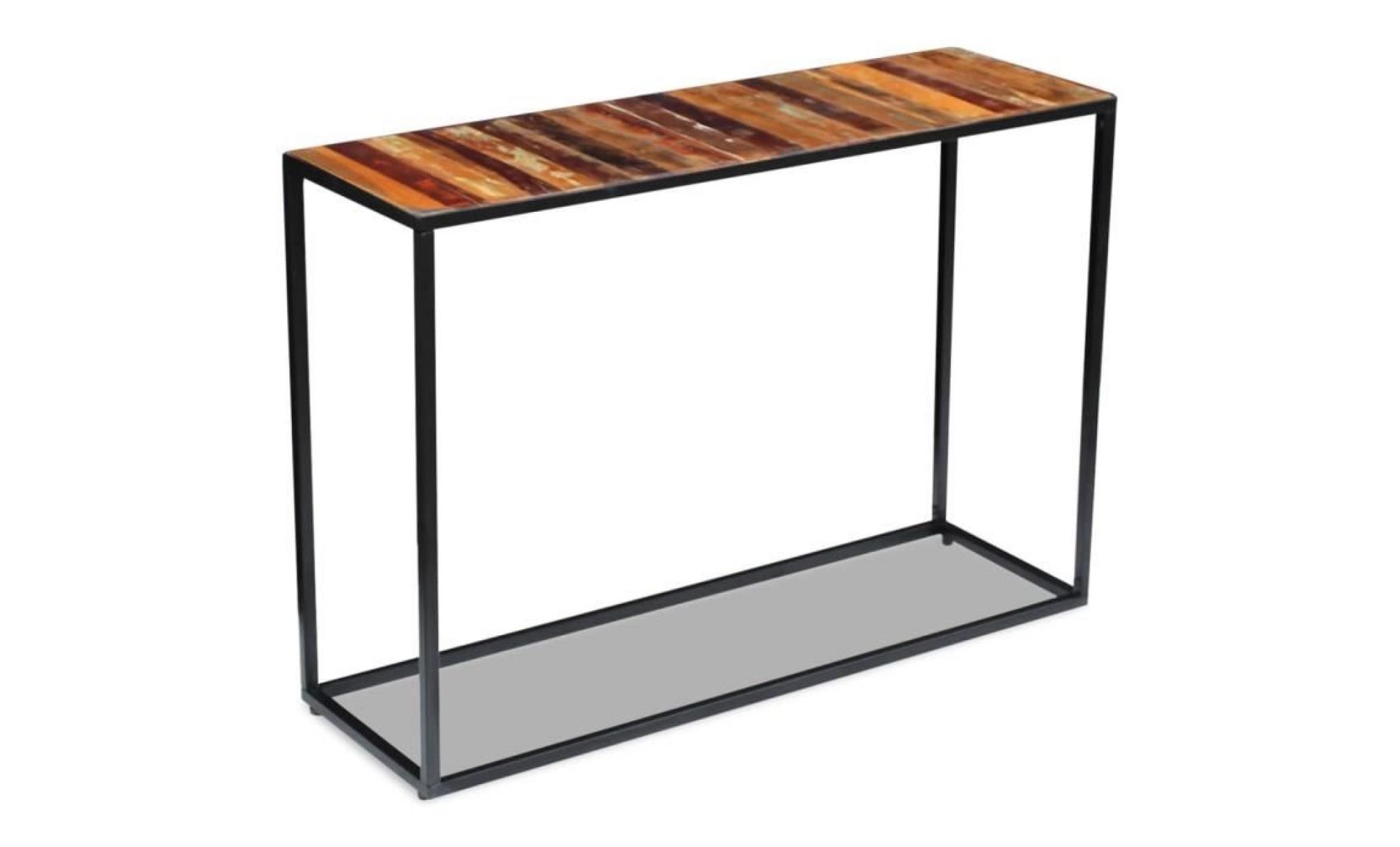 table console bois de récupération massif 110 x 35 x 76 cm pas cher