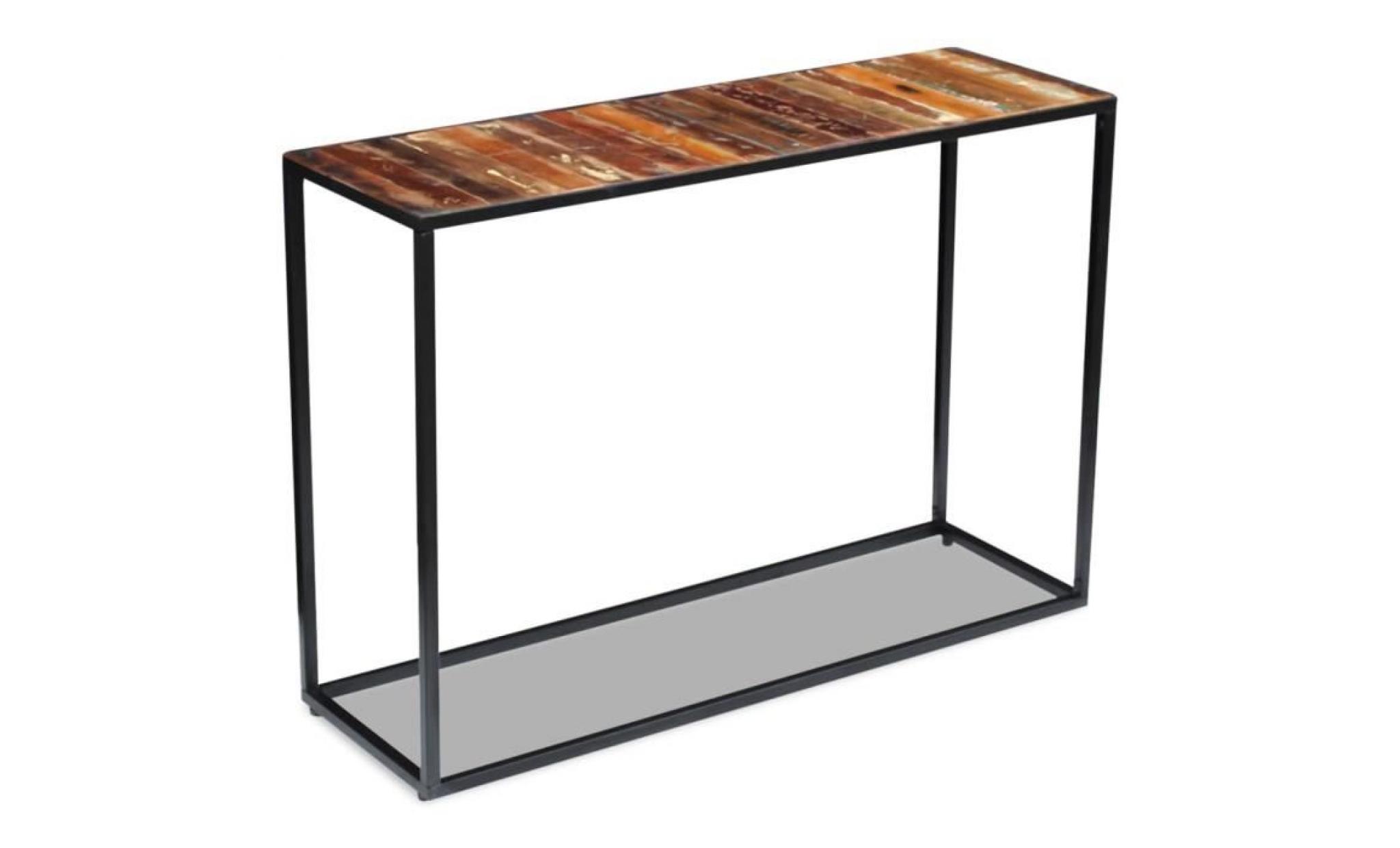 table console bois de récupération massif 110 x 35 x 76 cm pas cher
