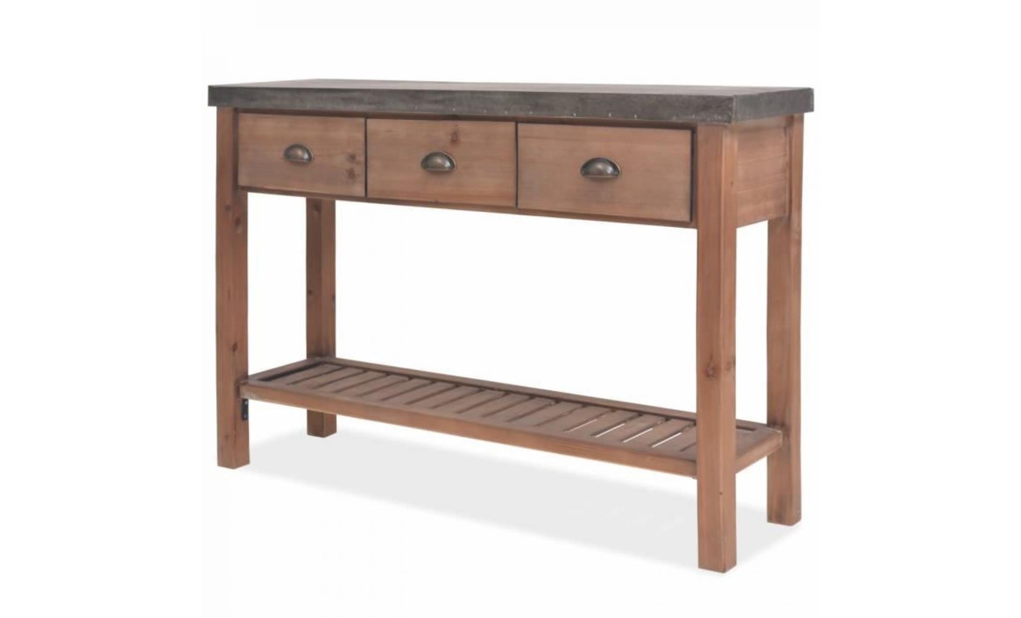 table console bois massif de sapin 122 x 35 x 80 cm