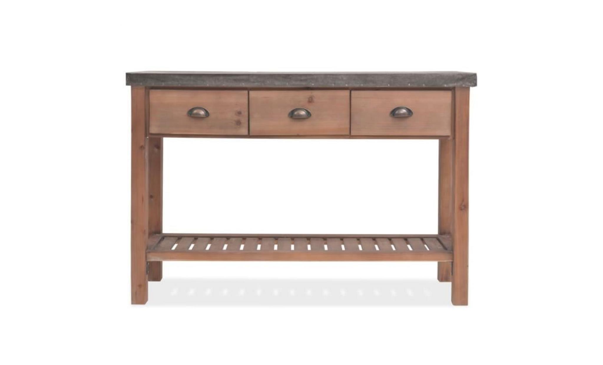 table console bois massif de sapin 122 x 35 x 80 cm pas cher