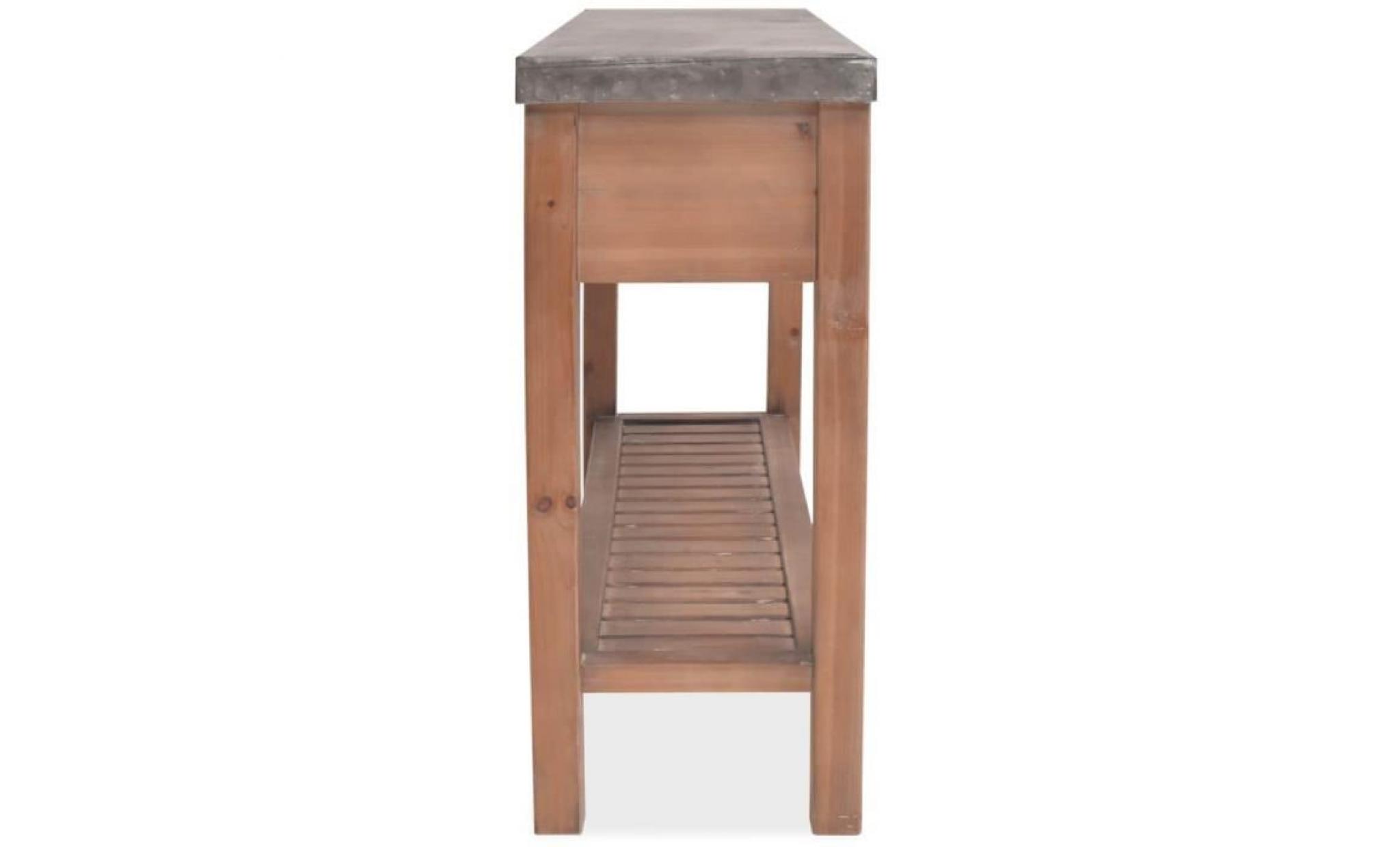 table console bois massif de sapin 122 x 35 x 80 cm pas cher