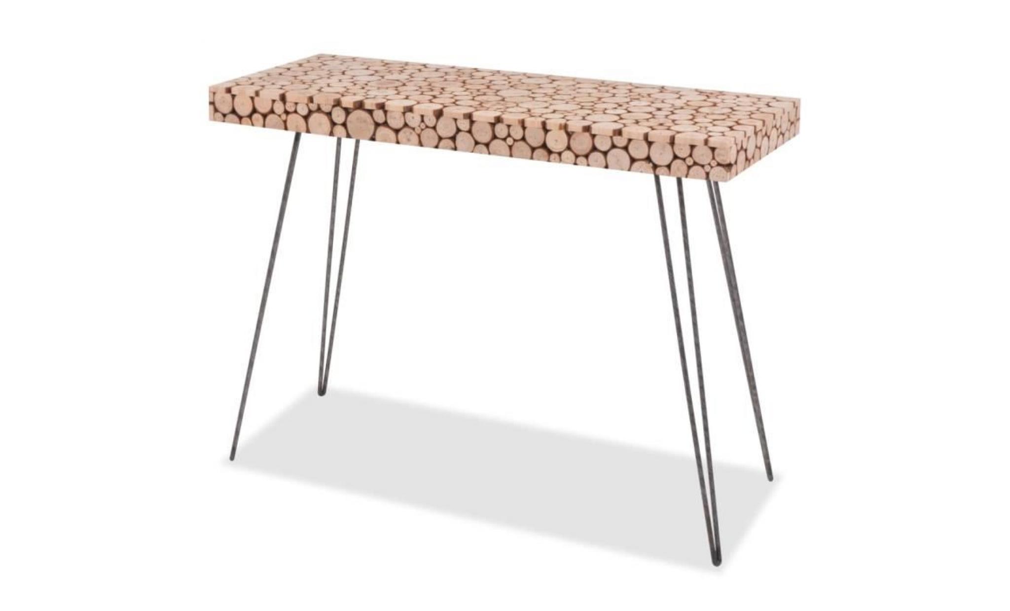 table console bois véritable 100,5 x 36,8 x 75 cm