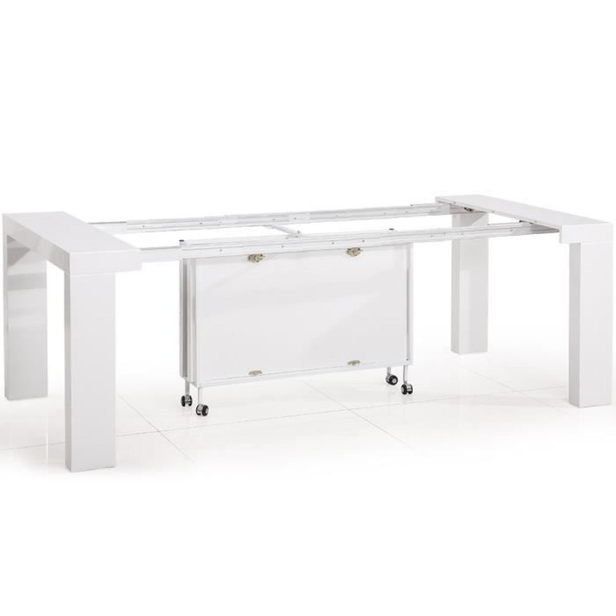Table Console Castille Blanc Laqué pas cher