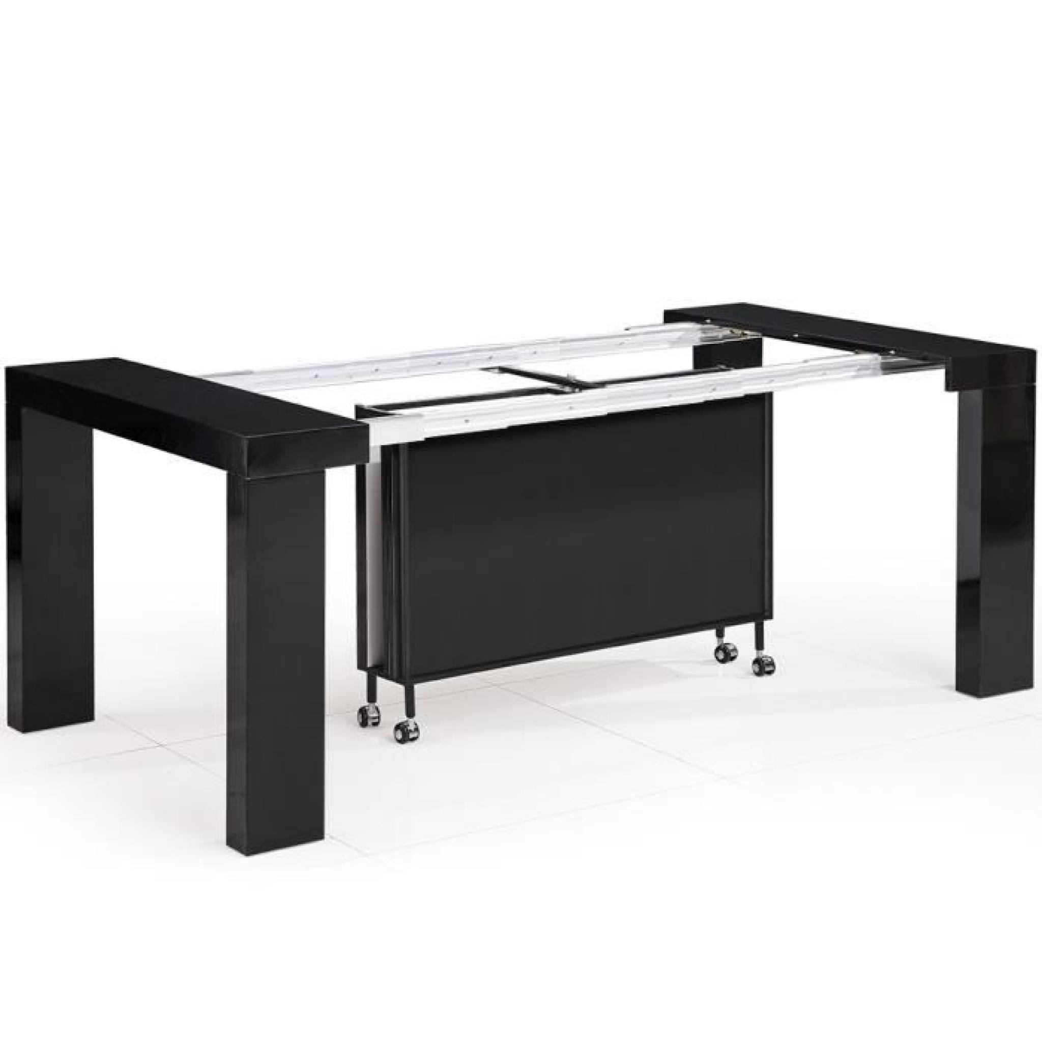 Table Console Castille Noir Laqué pas cher
