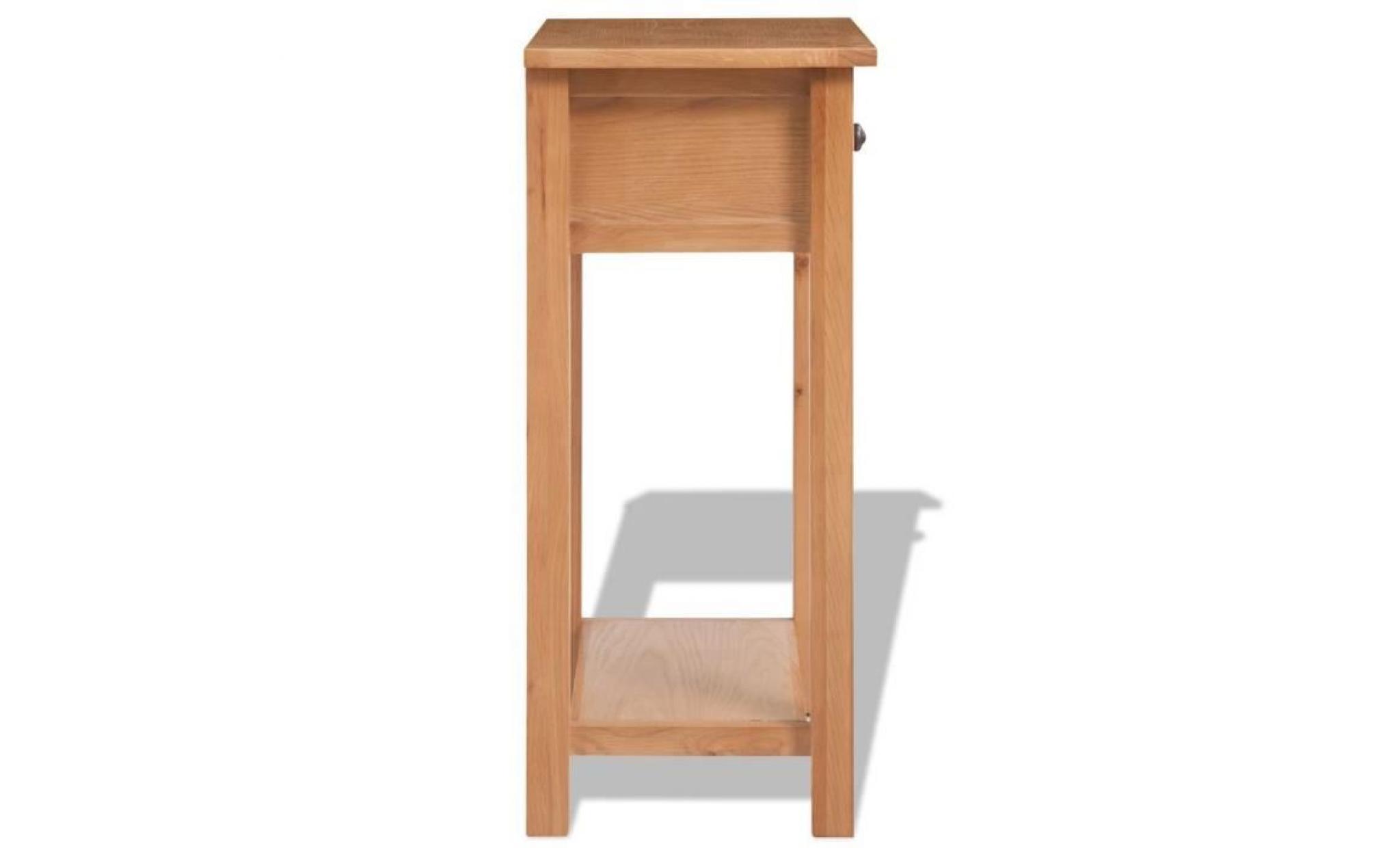 table console chêne massif meuble de chevet armoire de chevet table de nuit 50 x 32 x 75 cm marron pas cher
