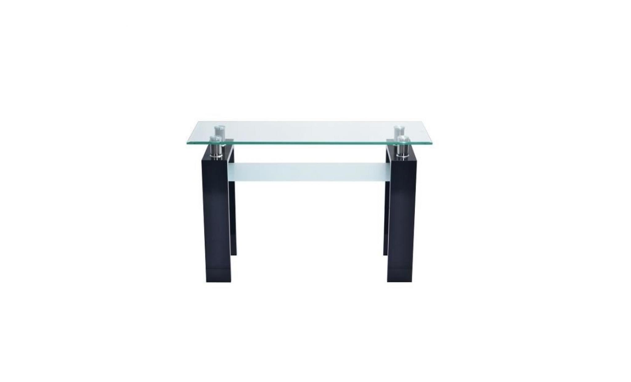 table, console d'entrée plateau en verre et pieds blancs brillants laqués lucca. look moderne et design. blanc pas cher
