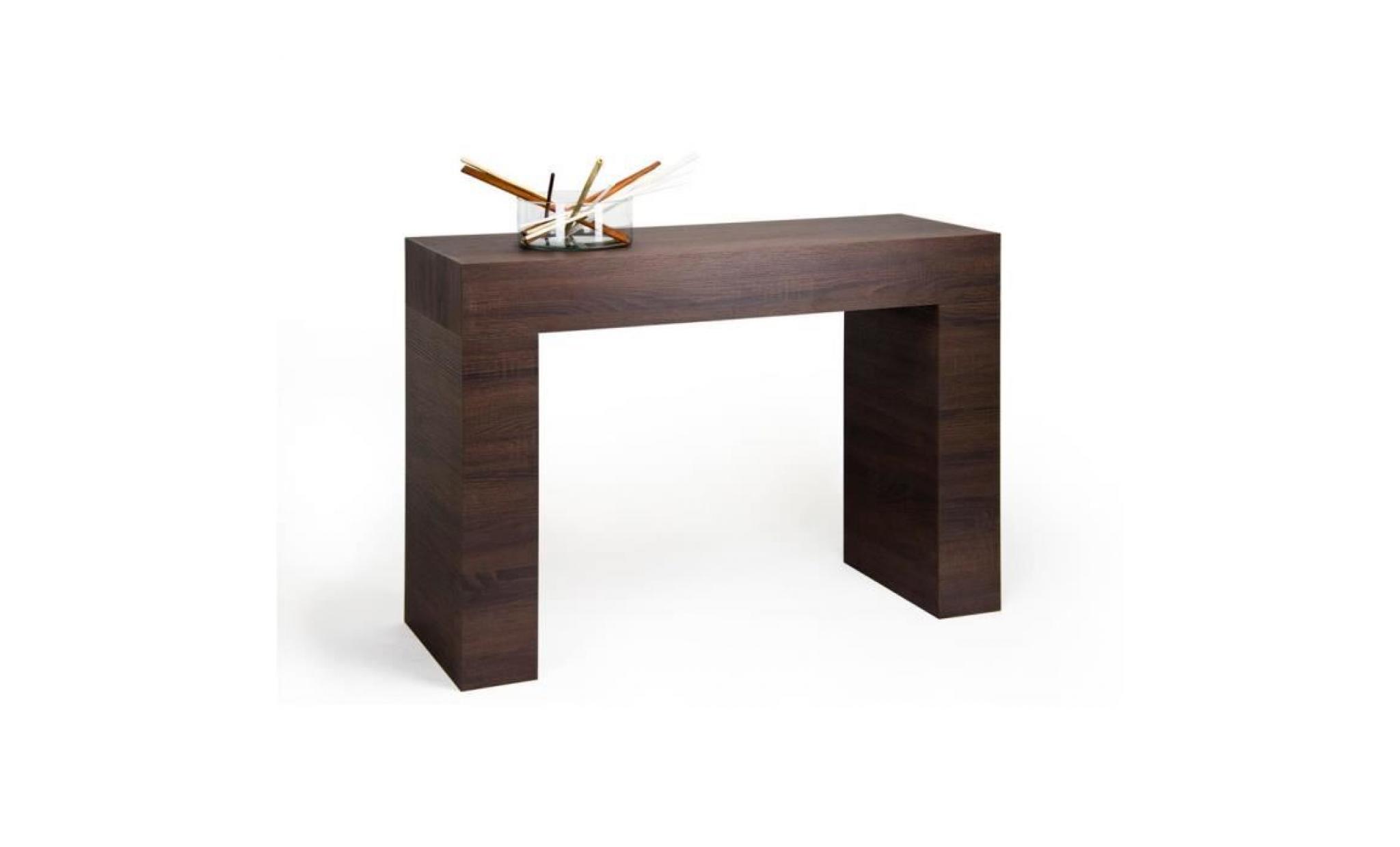 TABLE CONSOLE EVOLUTION CHENE FONCE