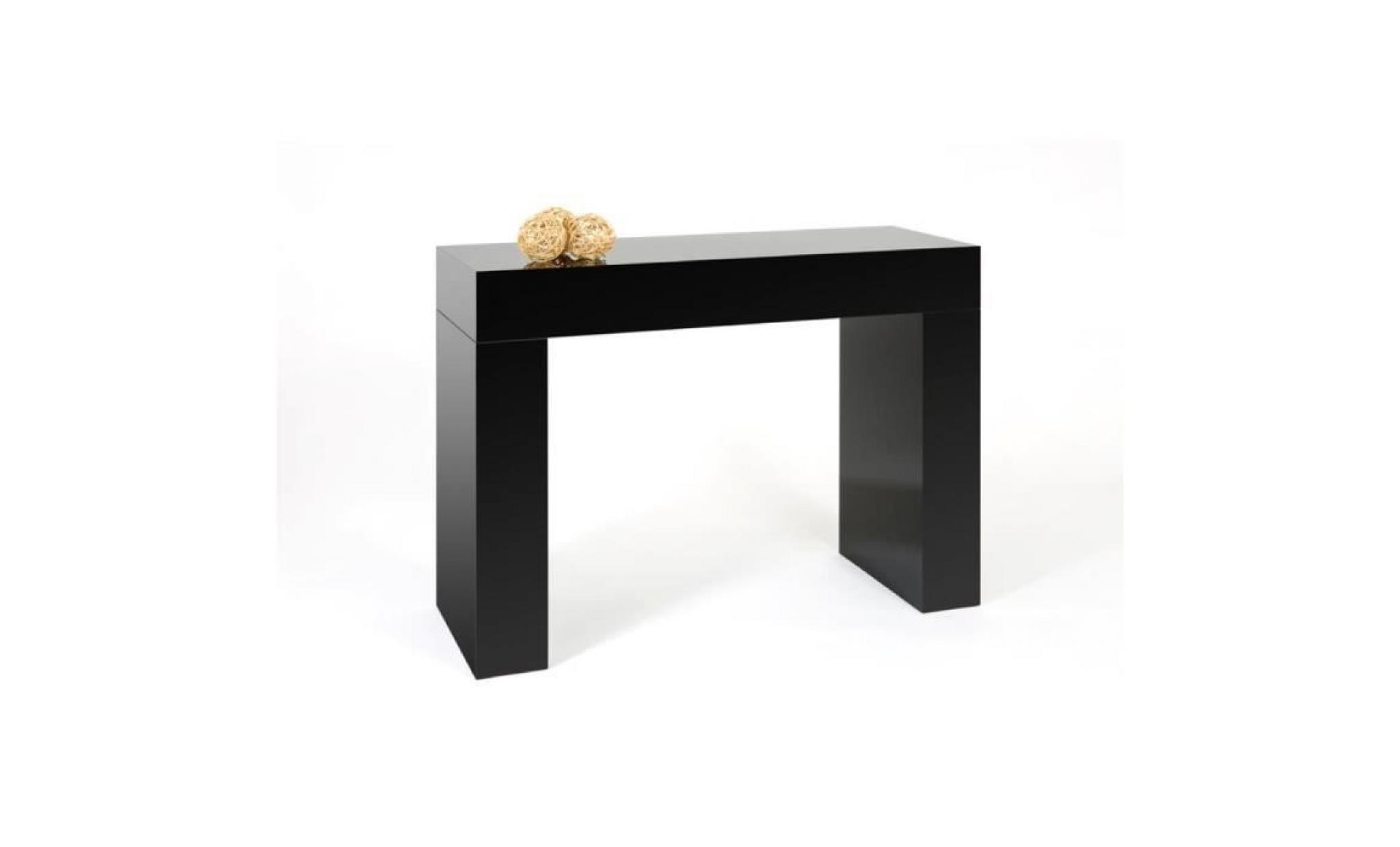mobilifiver table console, evolution, noir brillant, 110 x 40 x 80 cm, mélaminé, made in italy