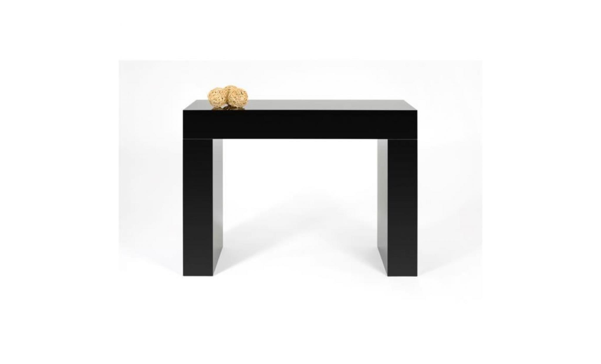 mobilifiver table console, evolution, noir brillant, 110 x 40 x 80 cm, mélaminé, made in italy pas cher