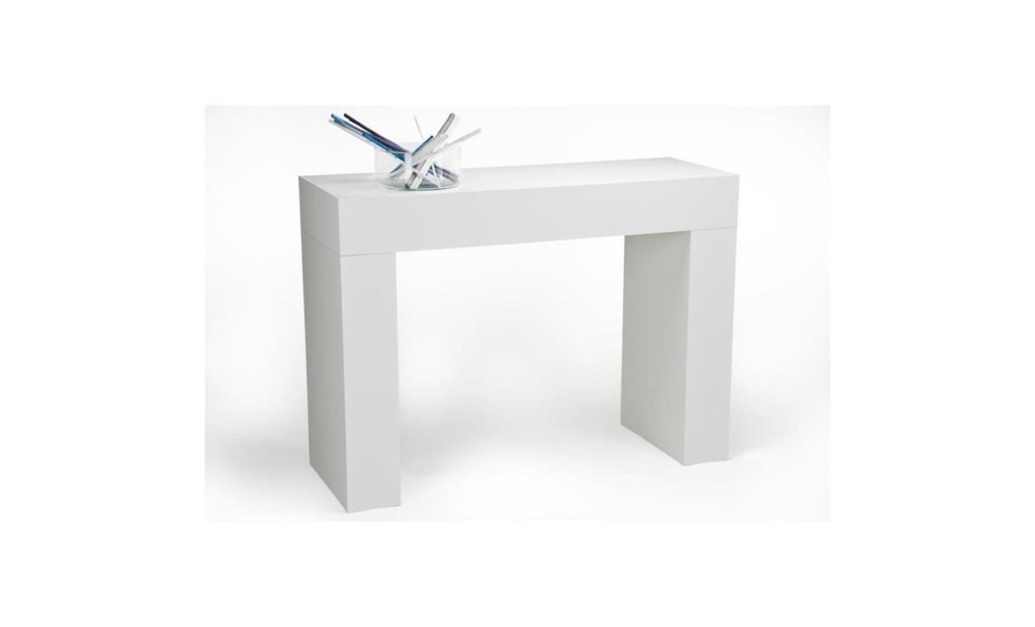 TABLE CONSOLE EVOLUTION PIN BLANC