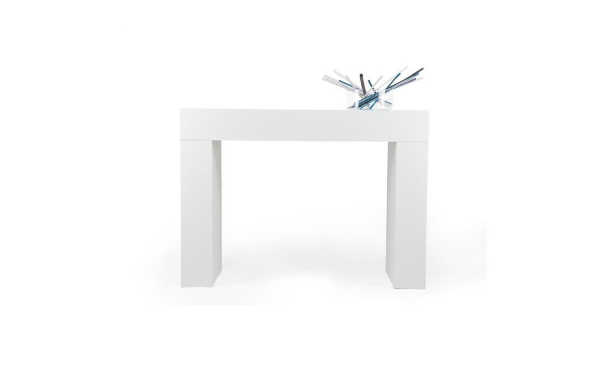TABLE CONSOLE EVOLUTION PIN BLANC pas cher