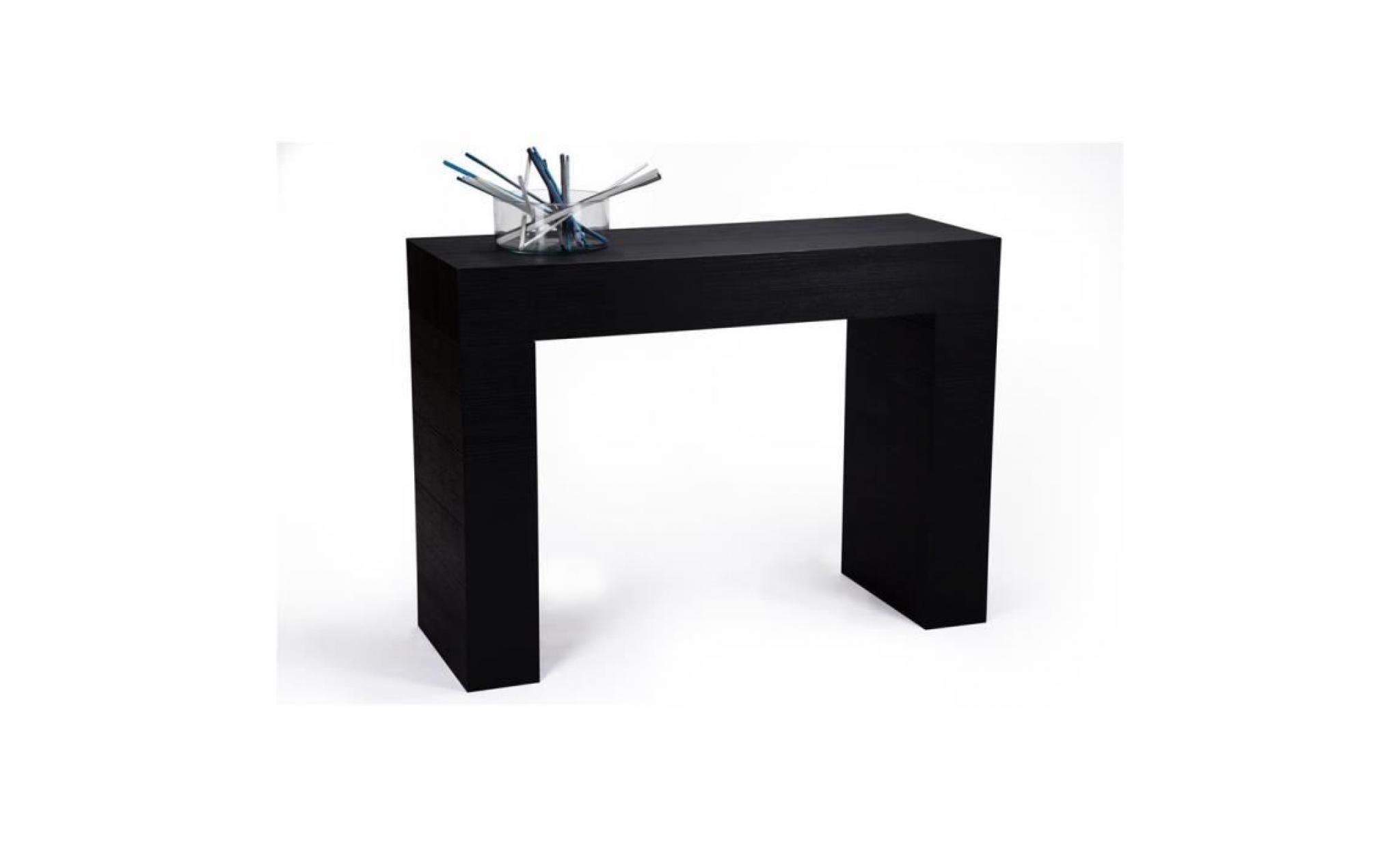 mobilifiver table console, evolution, frêne noir, 110 x 40 x 80 cm, mélaminé, made in italy