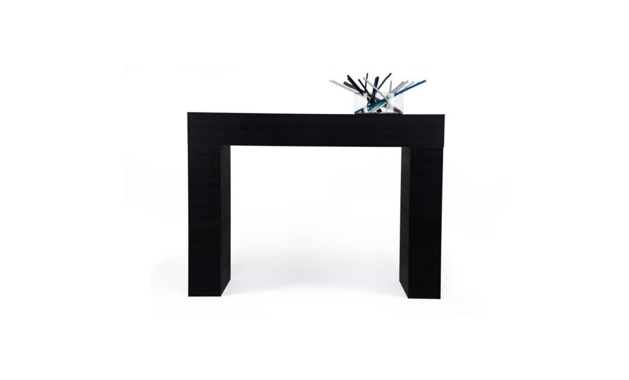 mobilifiver table console, evolution, frêne noir, 110 x 40 x 80 cm, mélaminé, made in italy pas cher