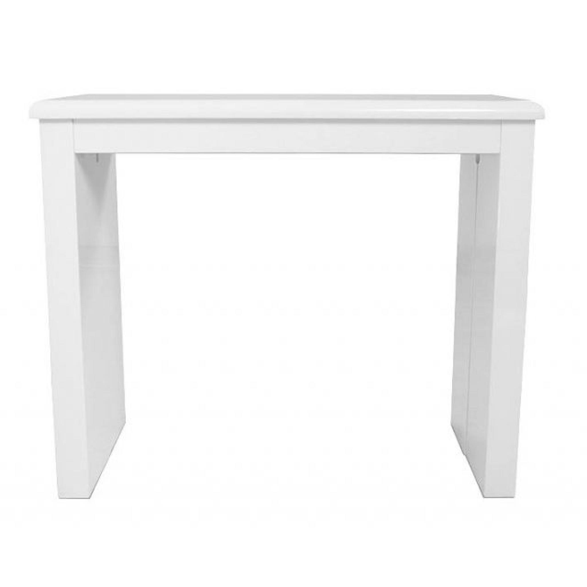 TABLE CONSOLE EXTENSIBLE KELLY BLANC LAQUEE pas cher