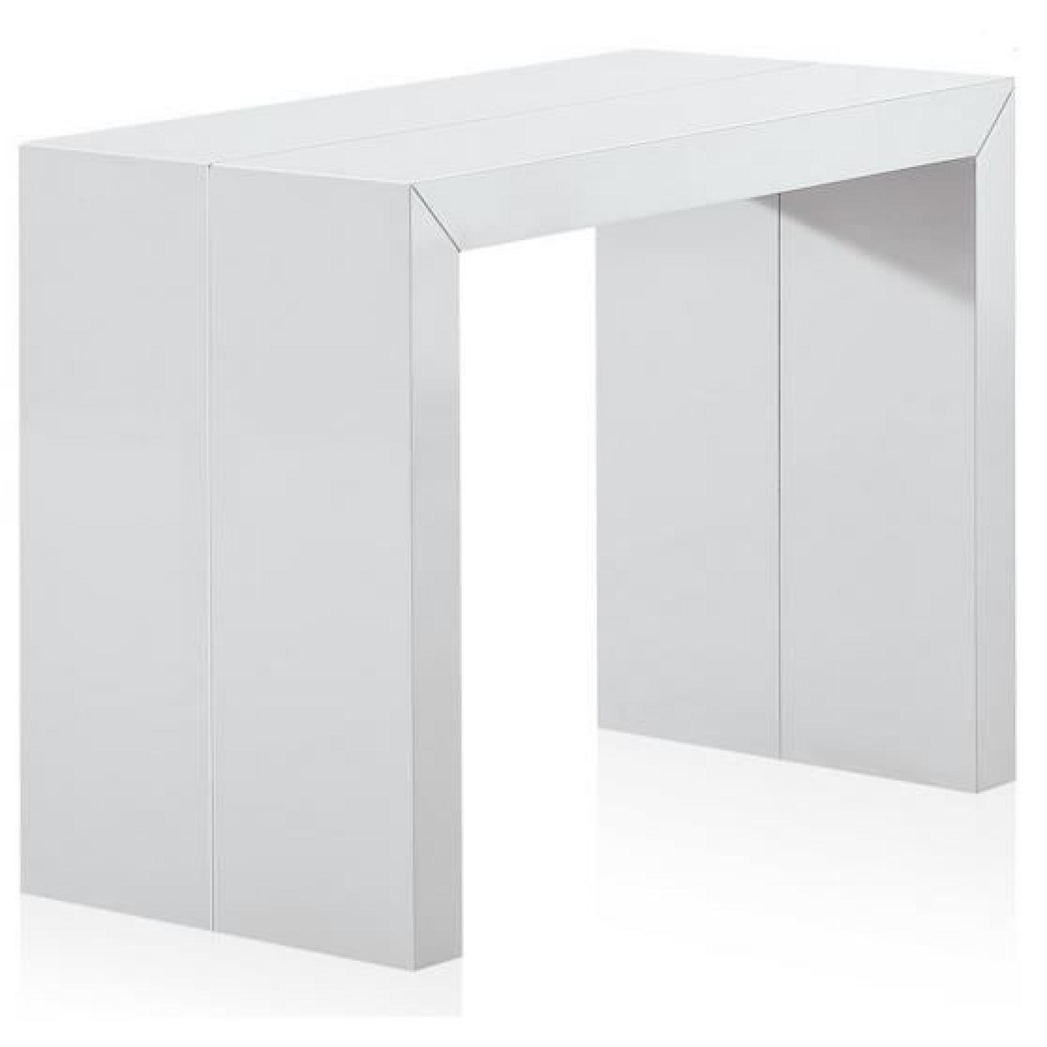 Table Console Extensible Laquée Blanc CHARLY