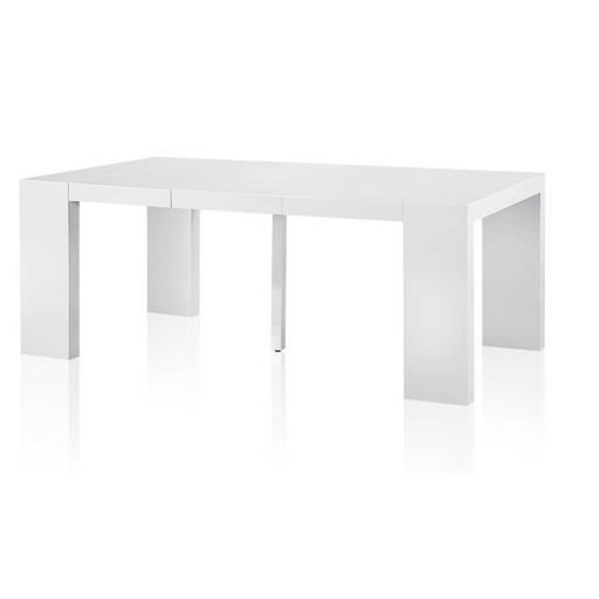 Table Console Extensible Laquée Blanc CHARLY pas cher