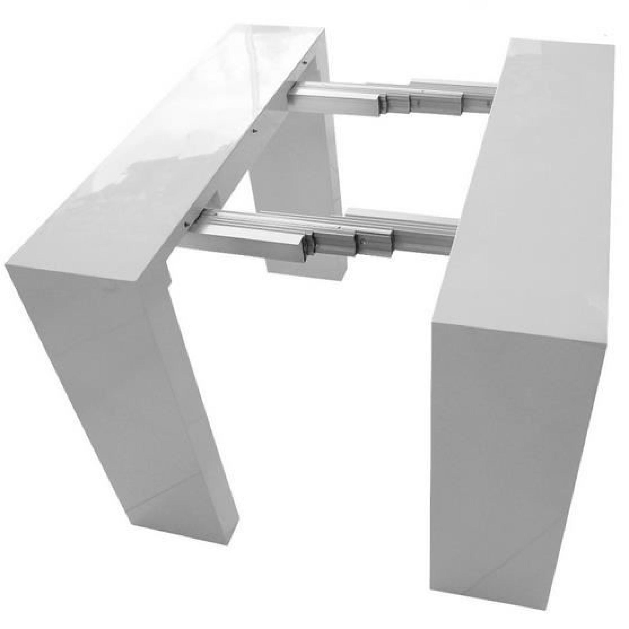 Table Console Extensible Laquée Blanc CHARLY pas cher