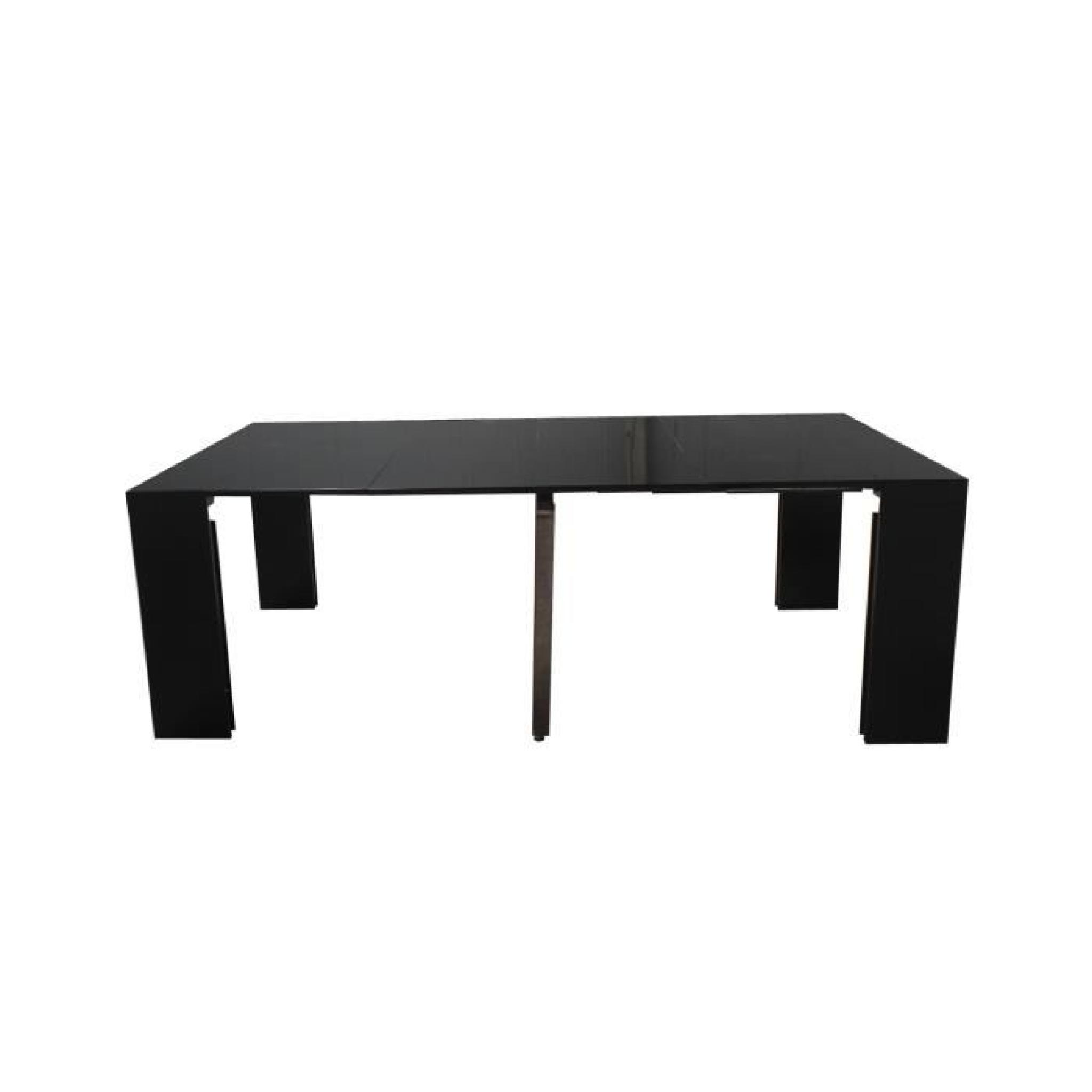 Table Console Extensible Othello 4 allonges Laqué Gris -2m35-