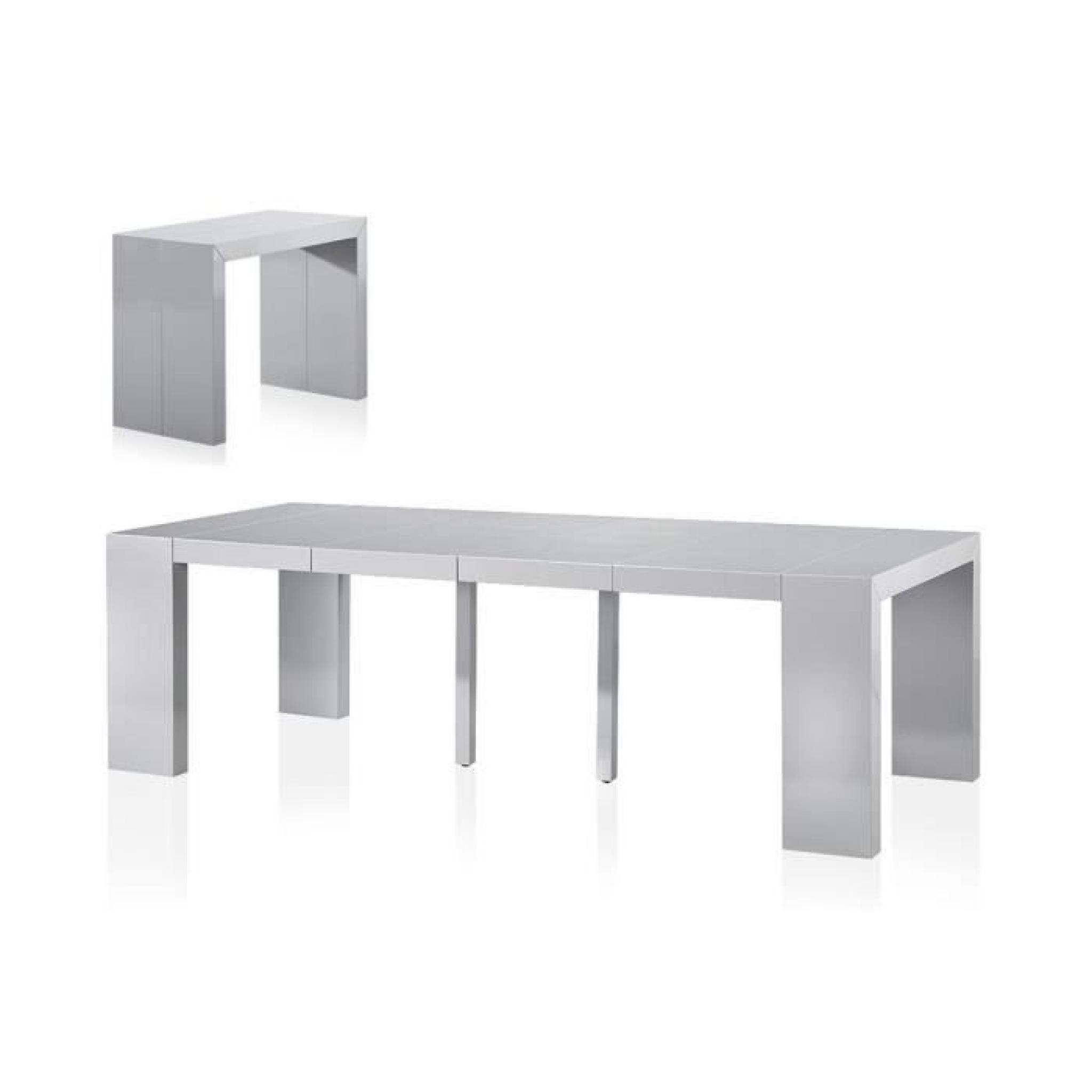 Table console extensible pas cher 250 cm Argent… pas cher
