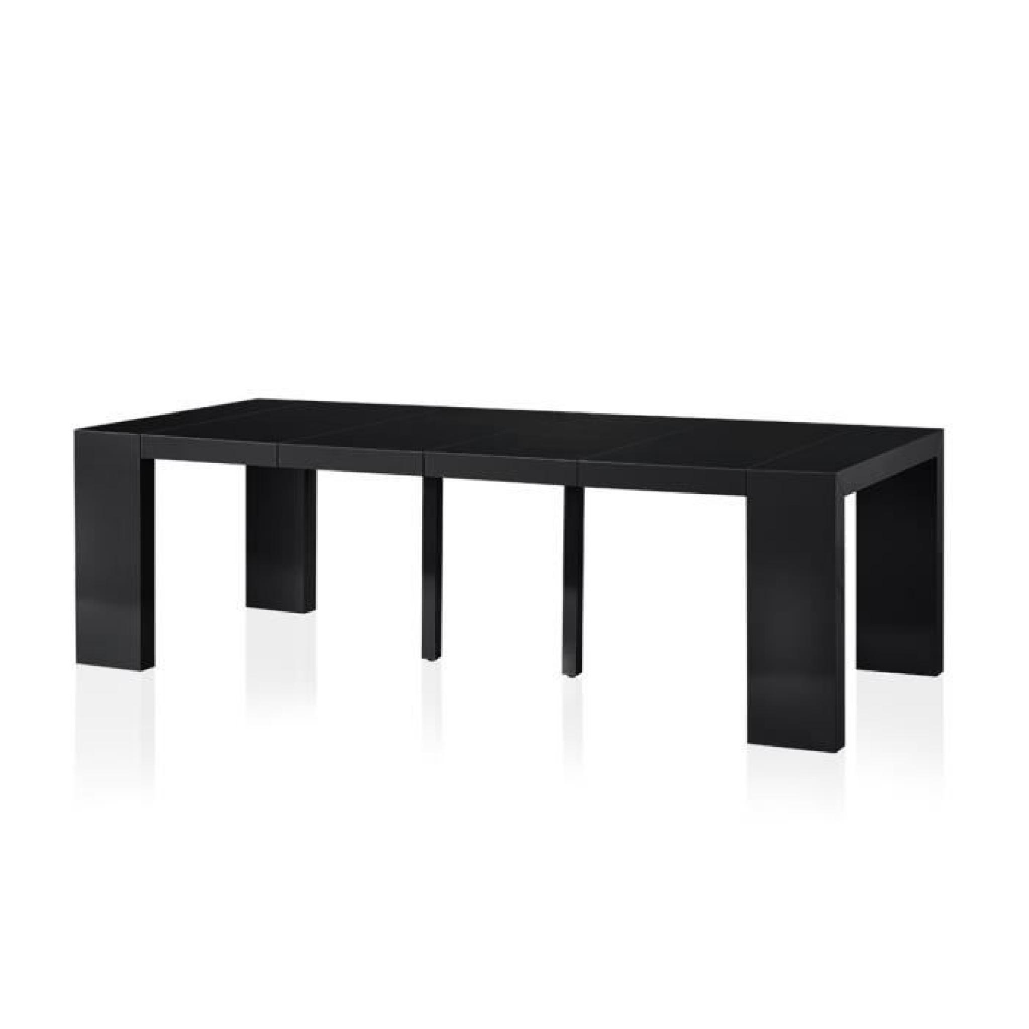 Table console extensible pas cher 250 cm Noire … pas cher