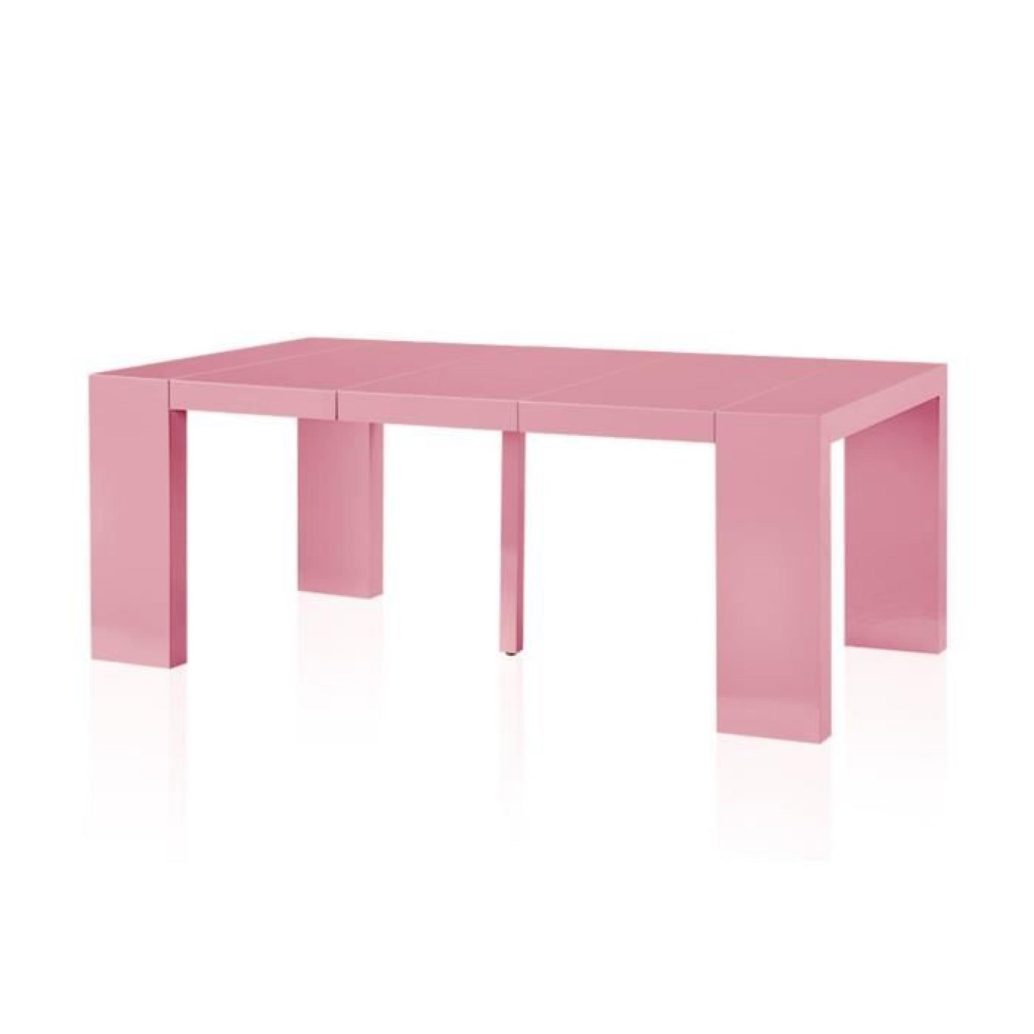 Table console extensible pas cher 250 cm Rose l… pas cher