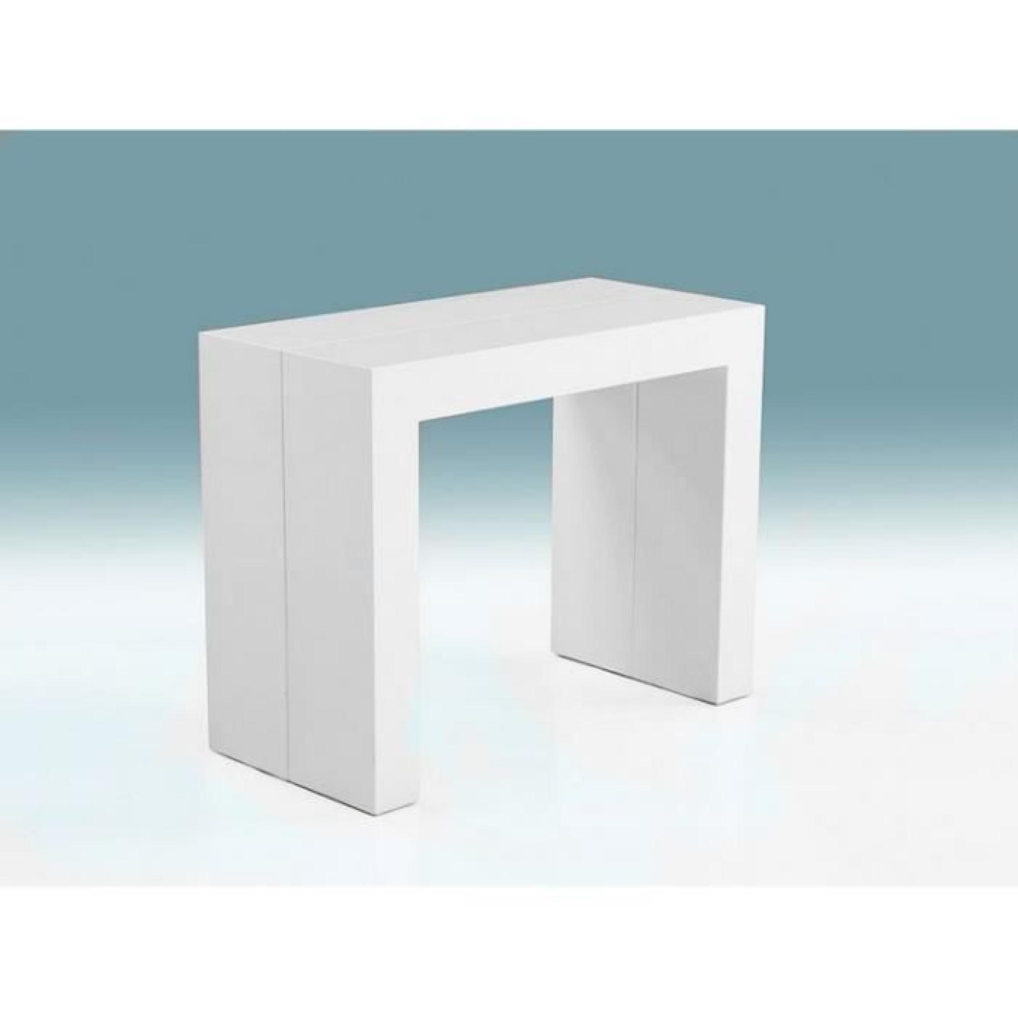 Table Console Extensible Salomé High Glossy Blanc