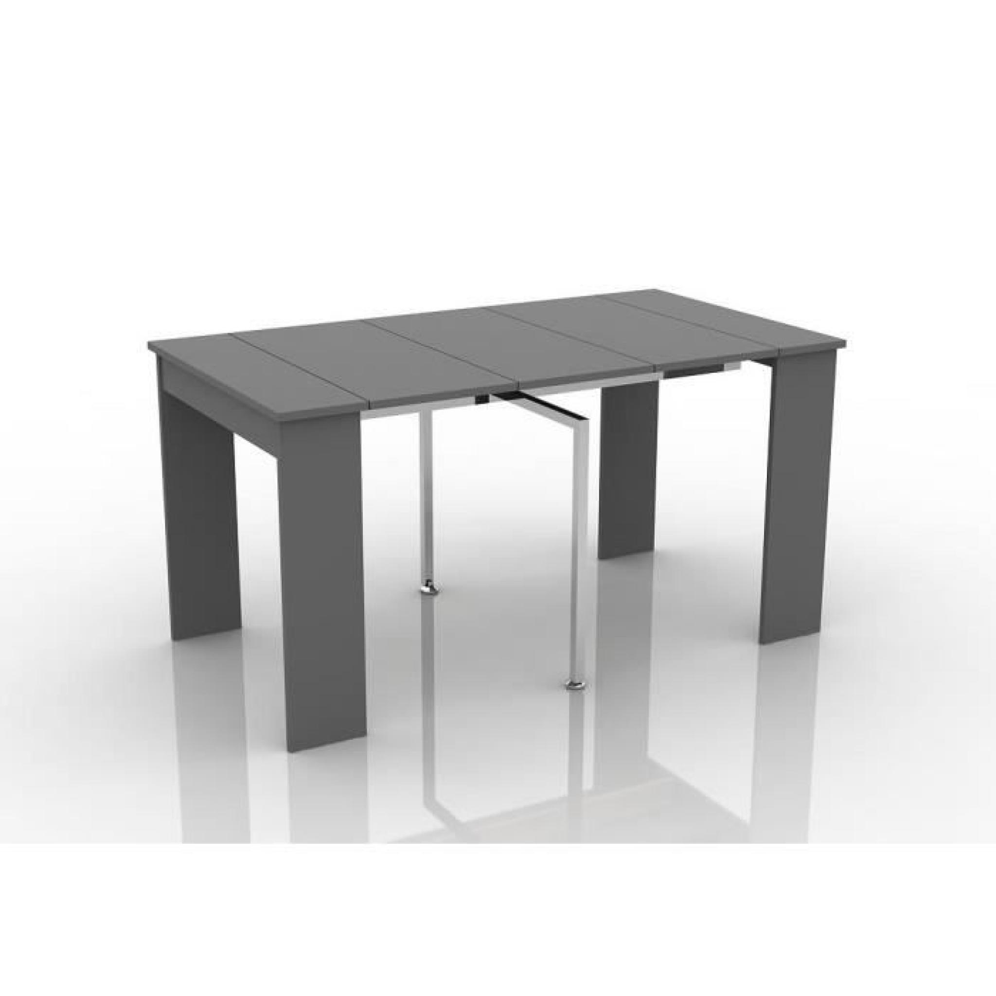Table Console Extensible Virago 3 allonges Gris -1m45-