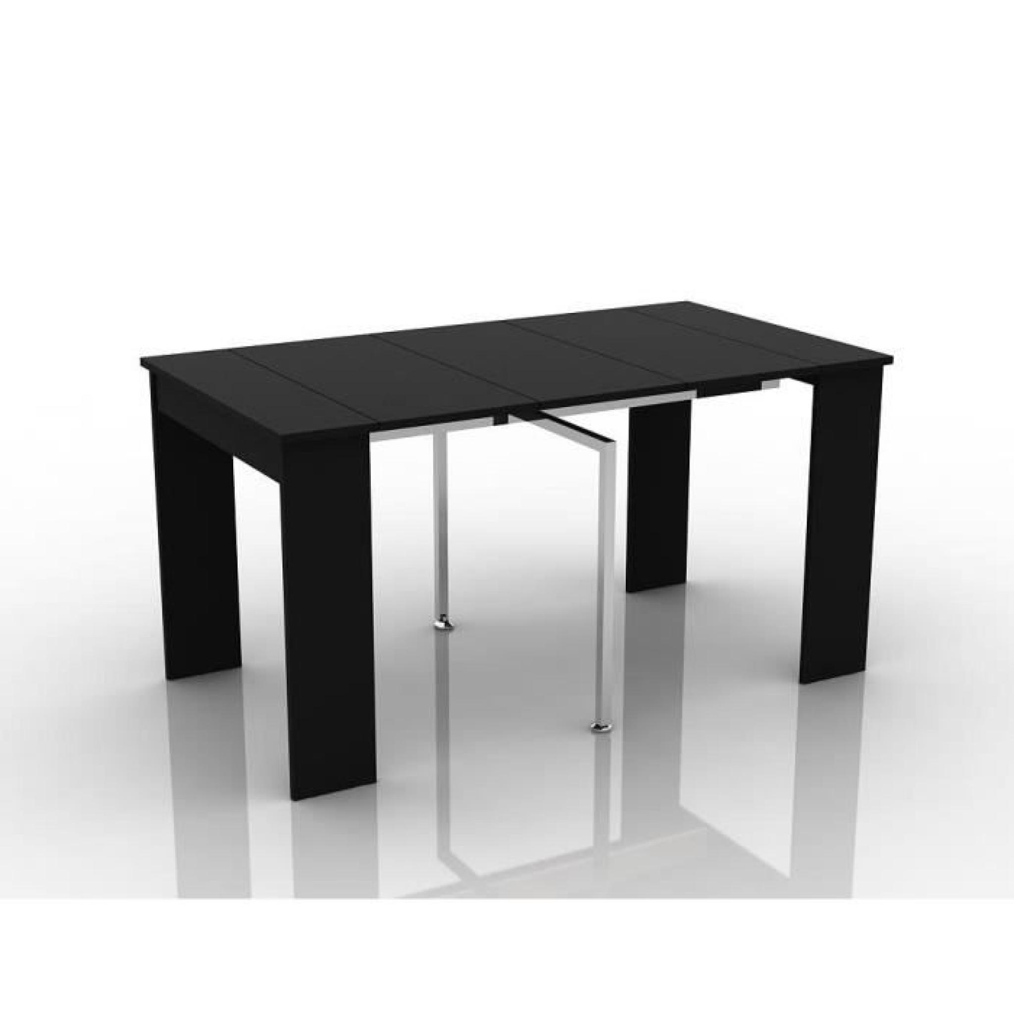 Table Console Extensible Virago 3 allonges Noir -1m45-