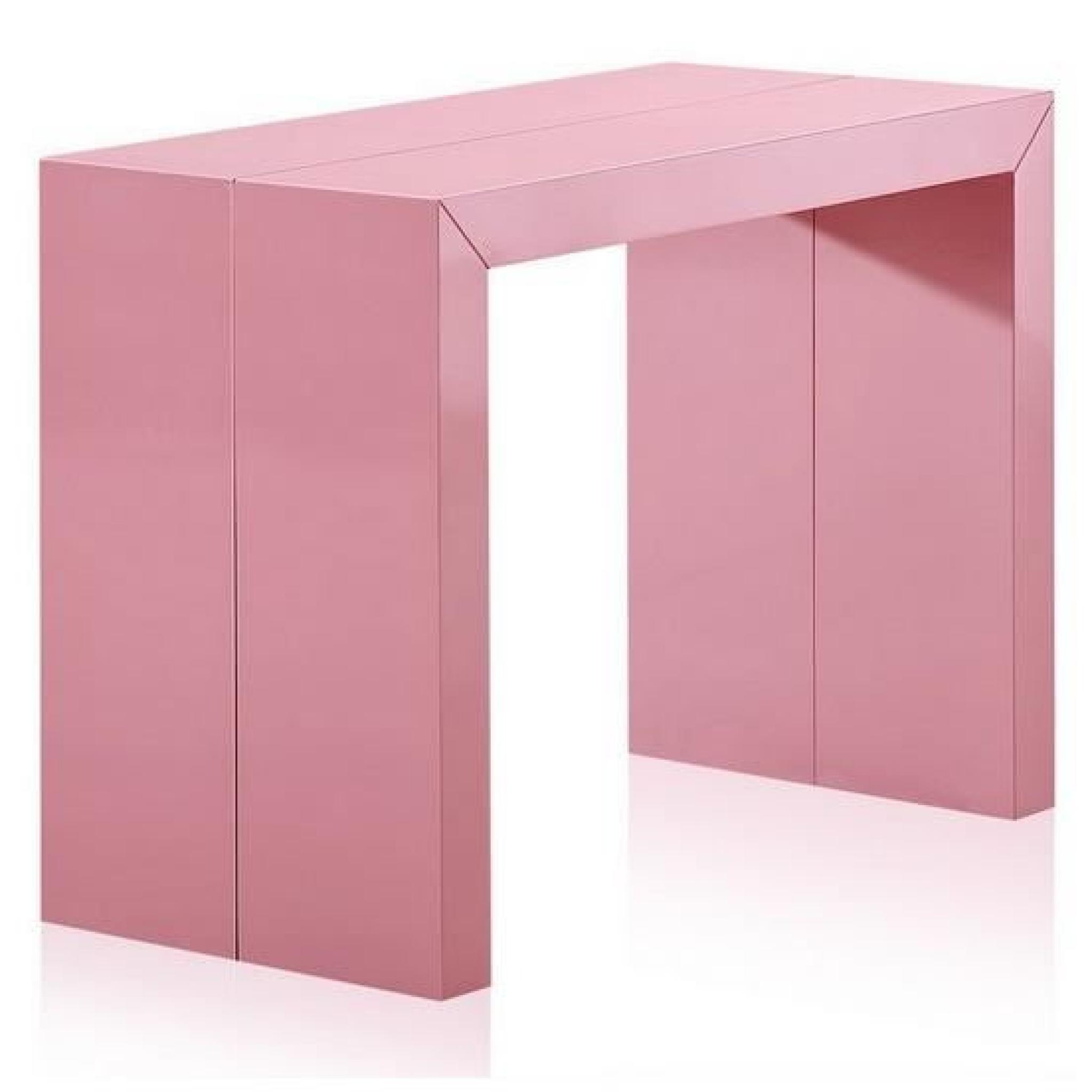 Table Console Extensible XL Laquée Rose CHARLY