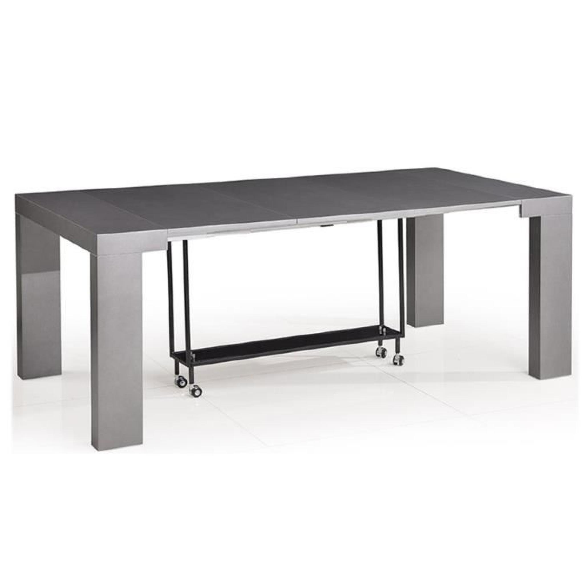 Table console grise / Bois MDF laqué Lamancha pas cher