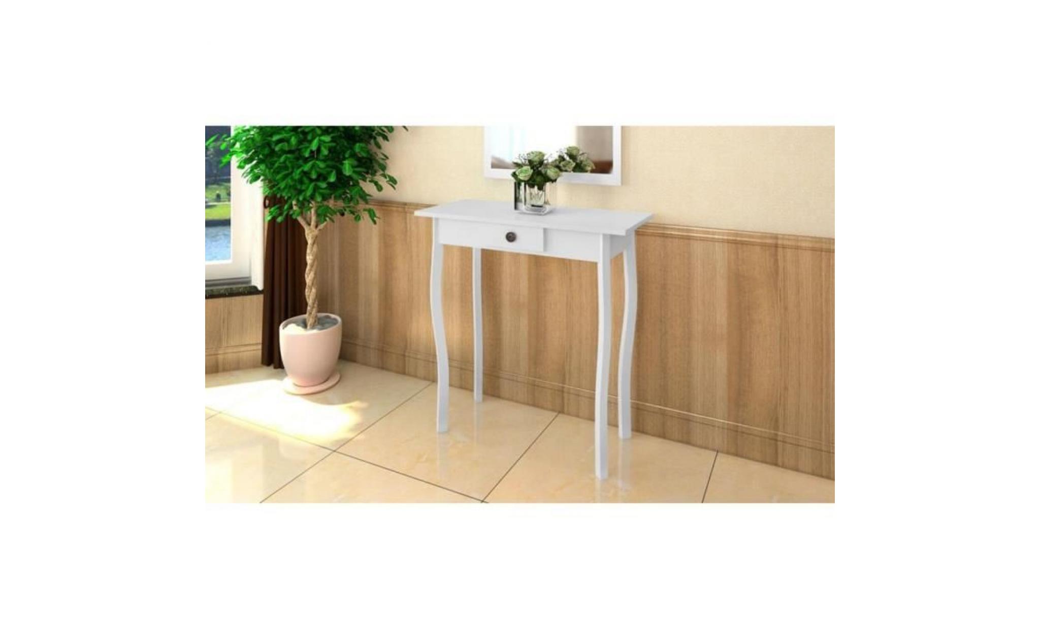 table console mdf blanc table multifonctionnelle
