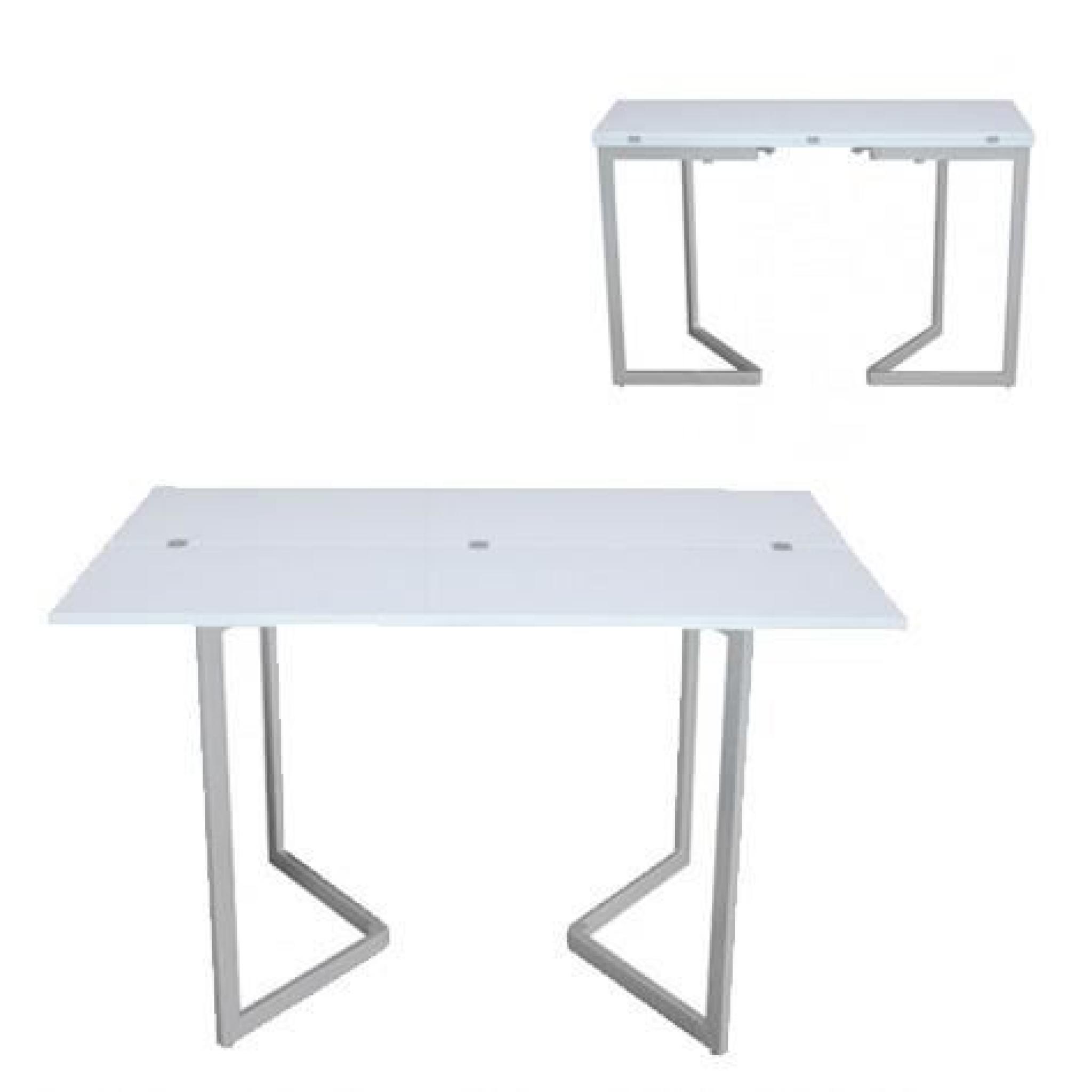 Table console mural extensible laquée blanc XENA