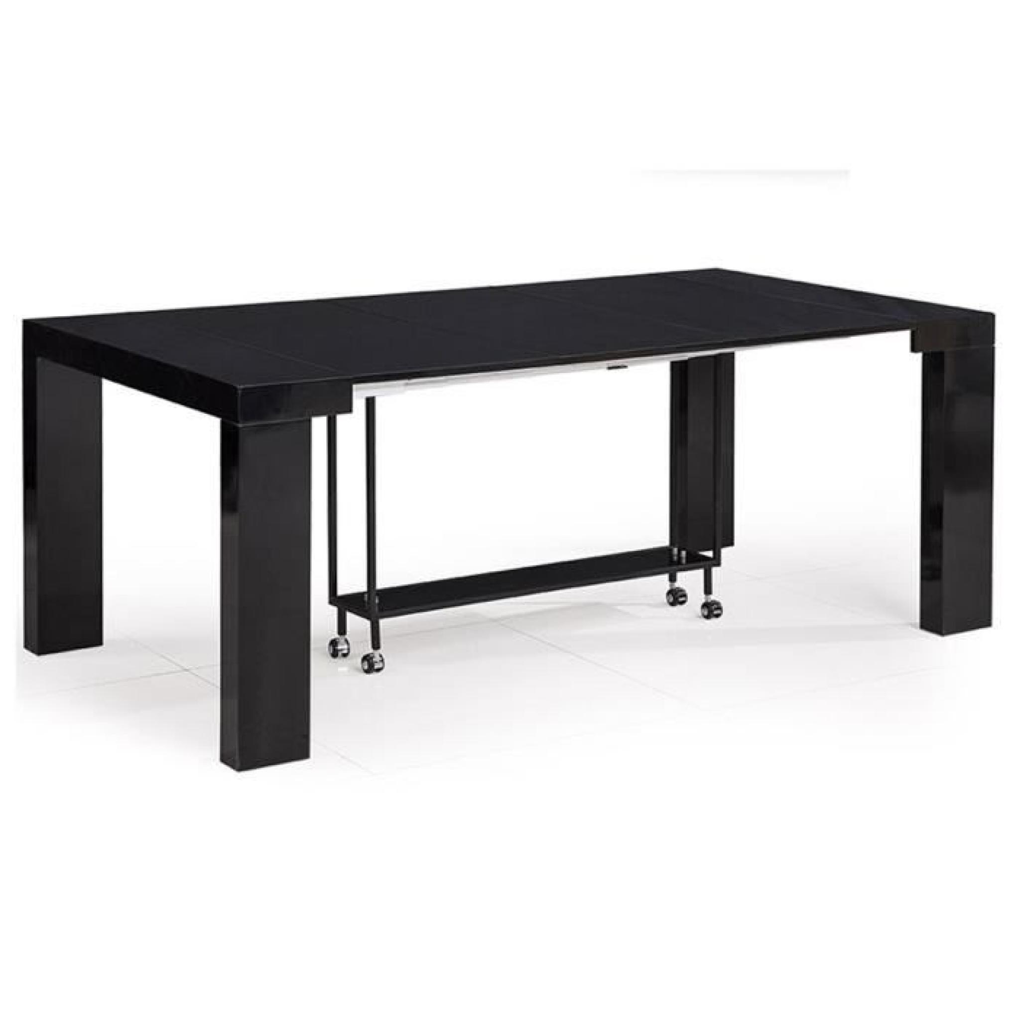 Table console noir / Bois MDF laqué Lamancha pas cher