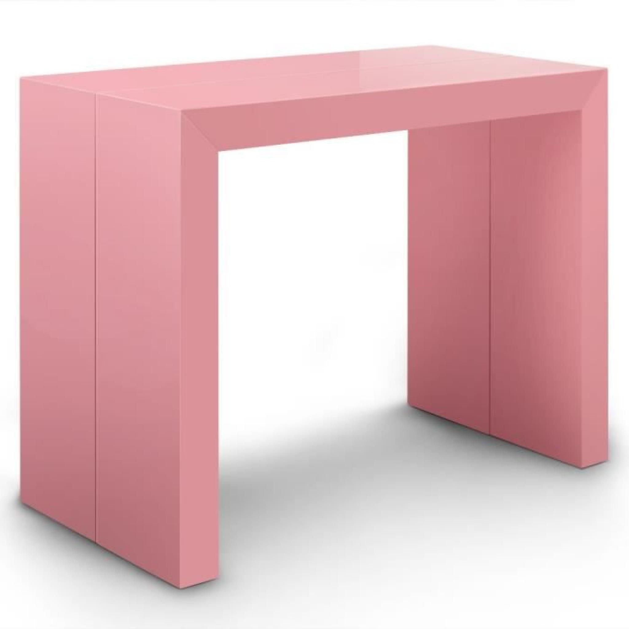 Table Console Oxalys Rose Laquée