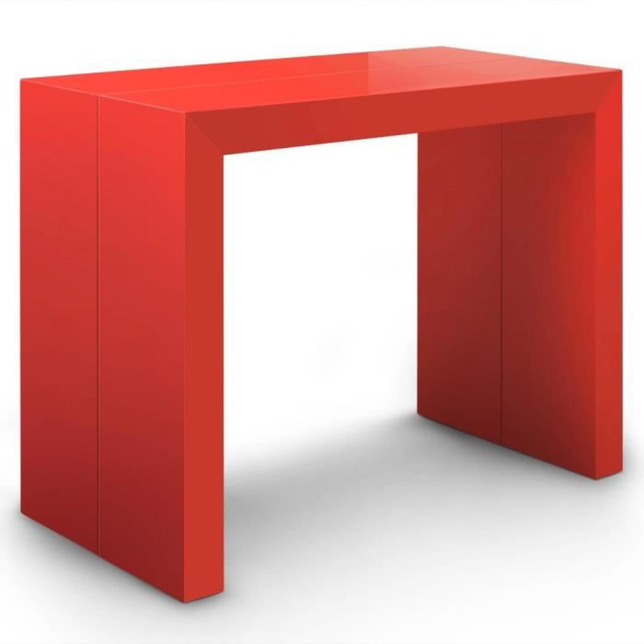 Table Console Oxalys Rouge Laquée