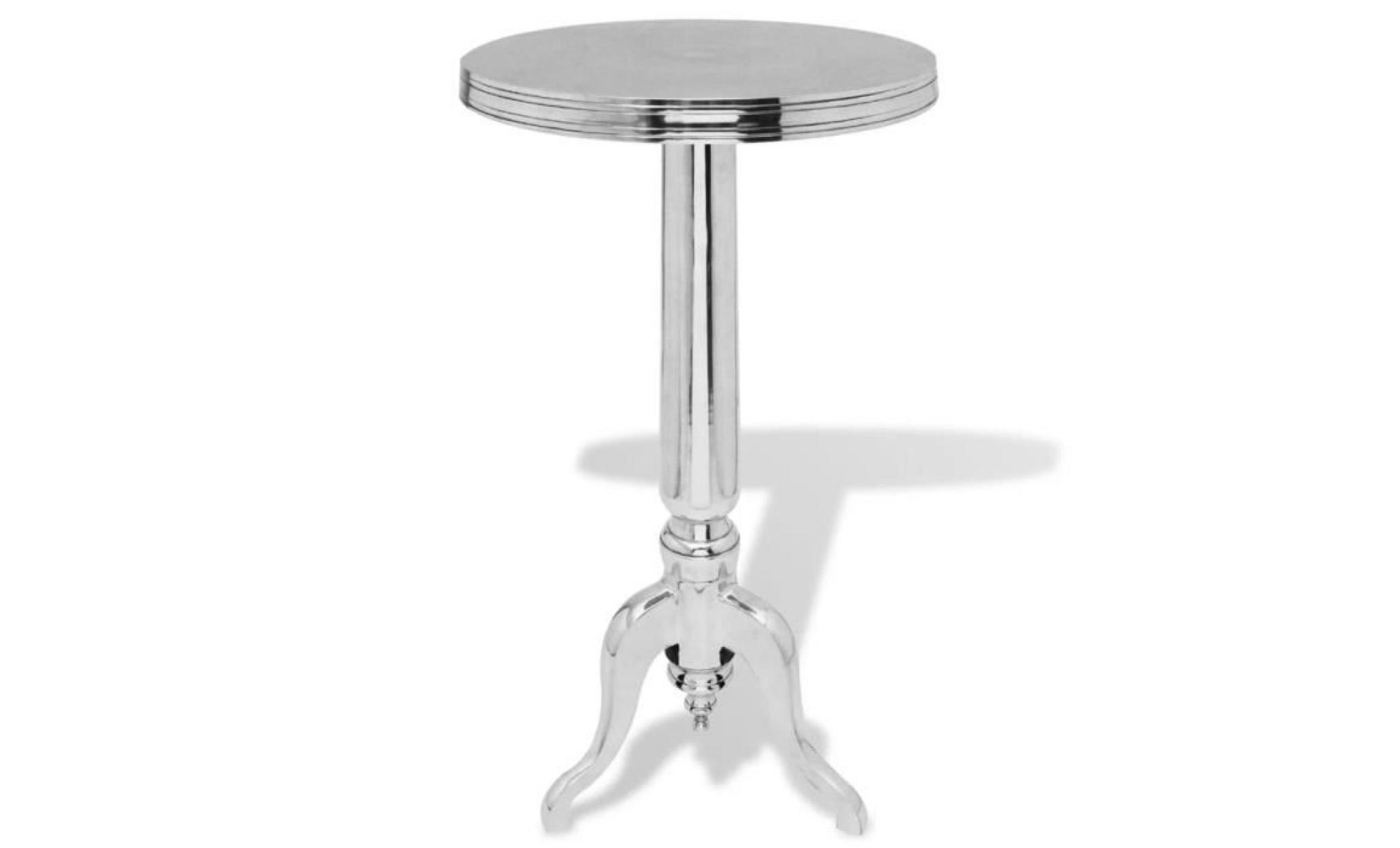 table console table auxiliaire ronde aluminium argenté
