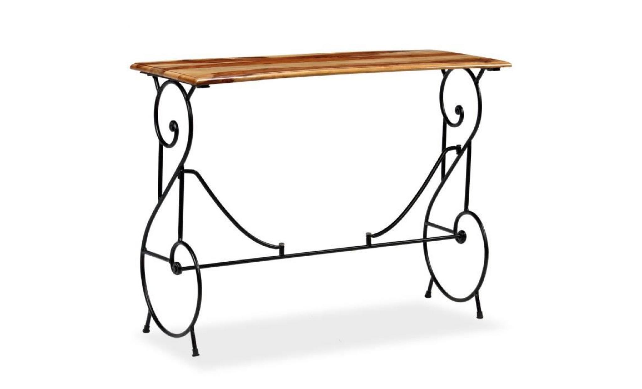 table console table d'appoint  bois massif de sesham 100 x 40 x 75 cm pas cher