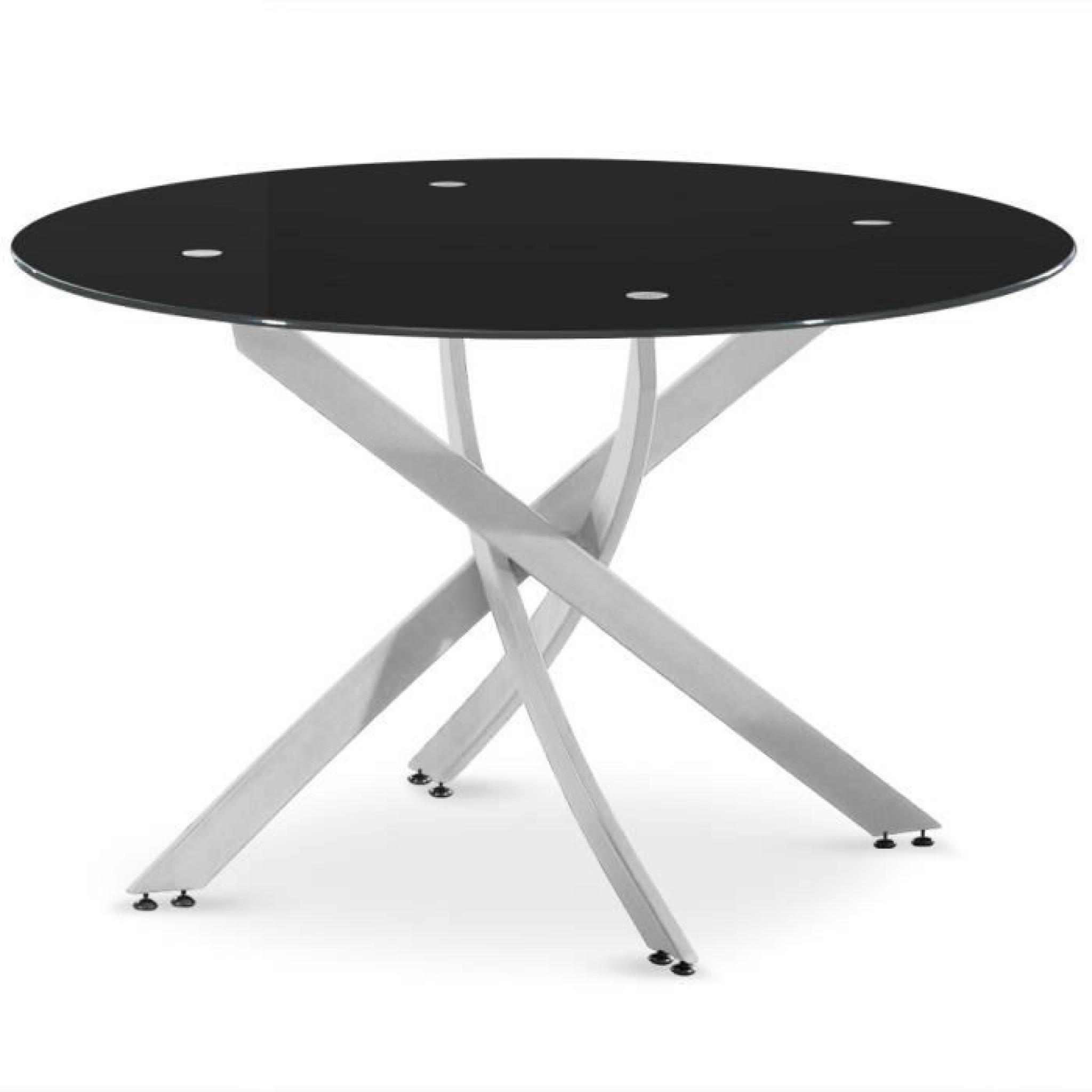 Table Croisade Silver Verre Noir