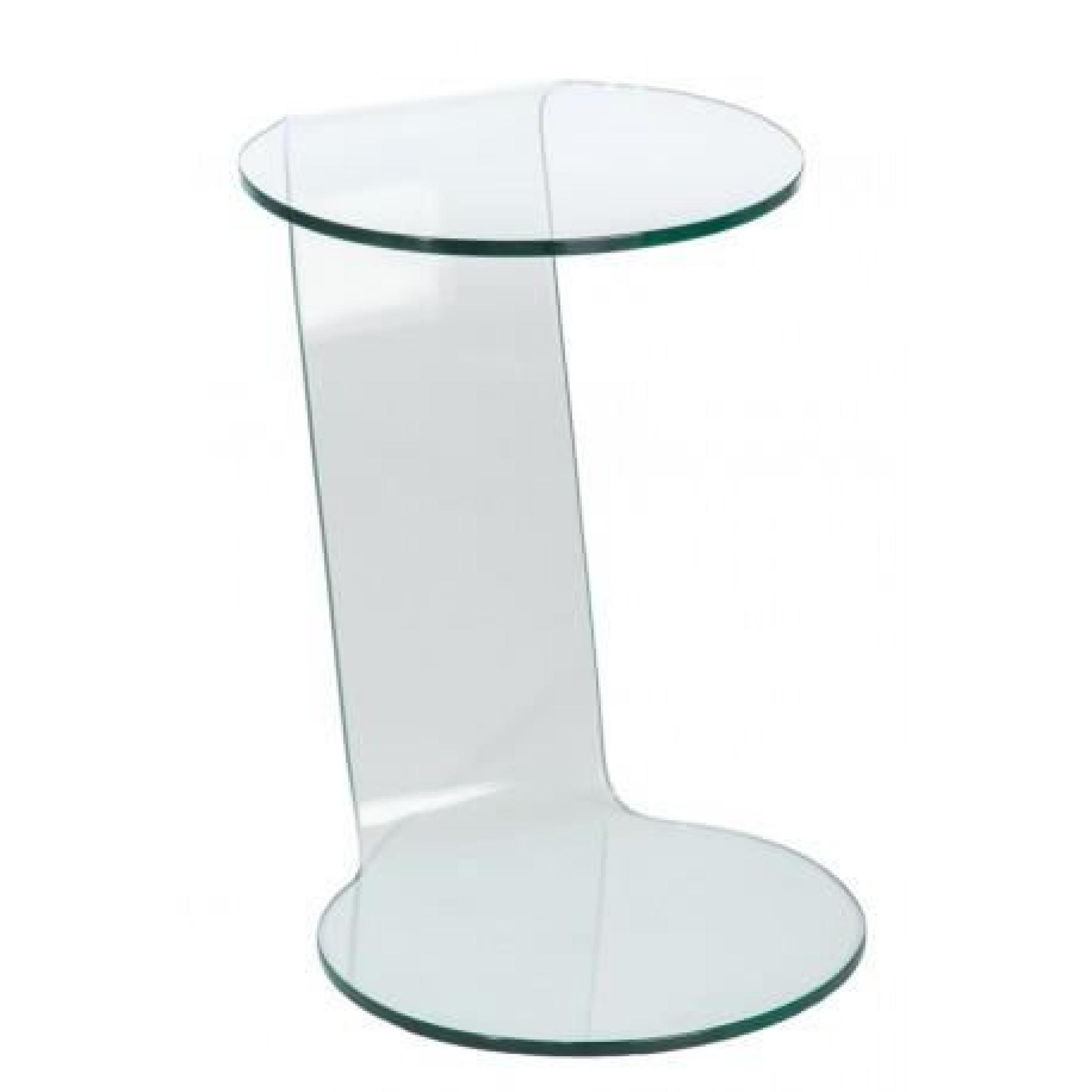 Table D'Appoint Moderne 2 Ronds En Verre Transparent 38X40X55Cm J-Line pas cher