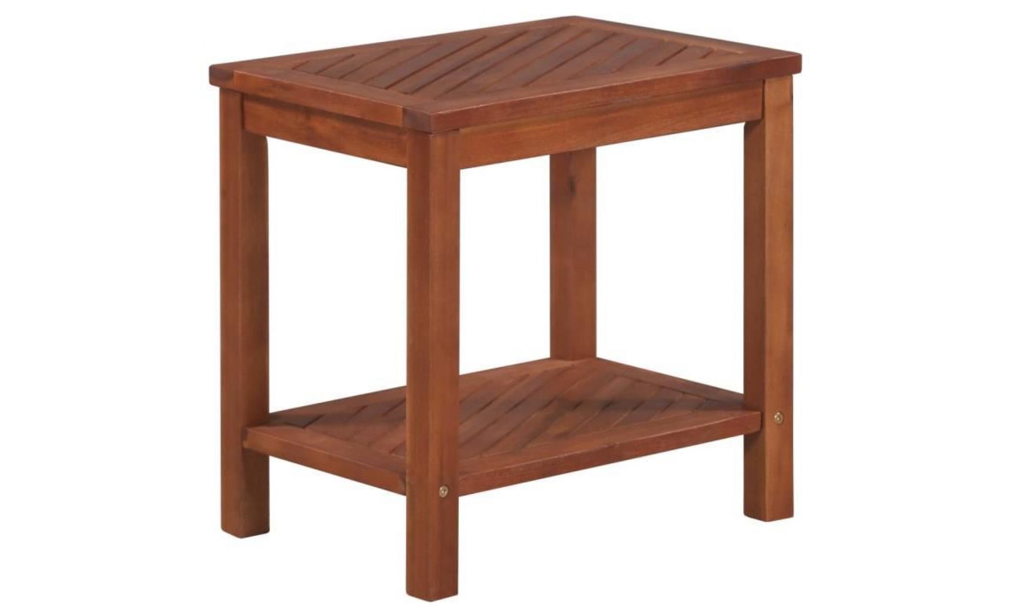 table d'appoint bois d'acacia massif 45 x 33 x 45 cm